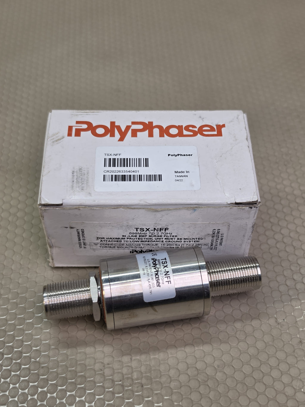 PolyPhaser TSX-NFF Type N F/F Coax RF Surge Protector 698MHz-2.7GHz - NEW
