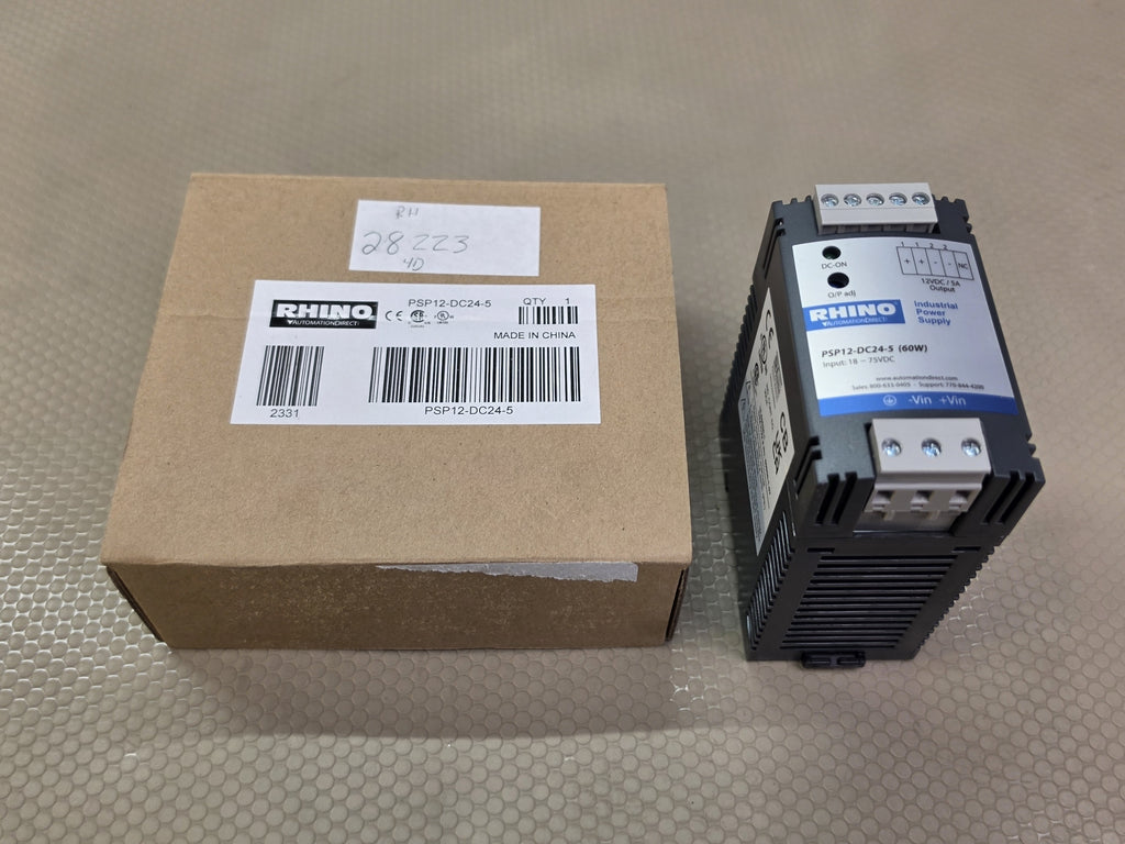 RHINO PSP12-DC24-5 DC-DC Converter 12VDC 5A 60W DIN Rail