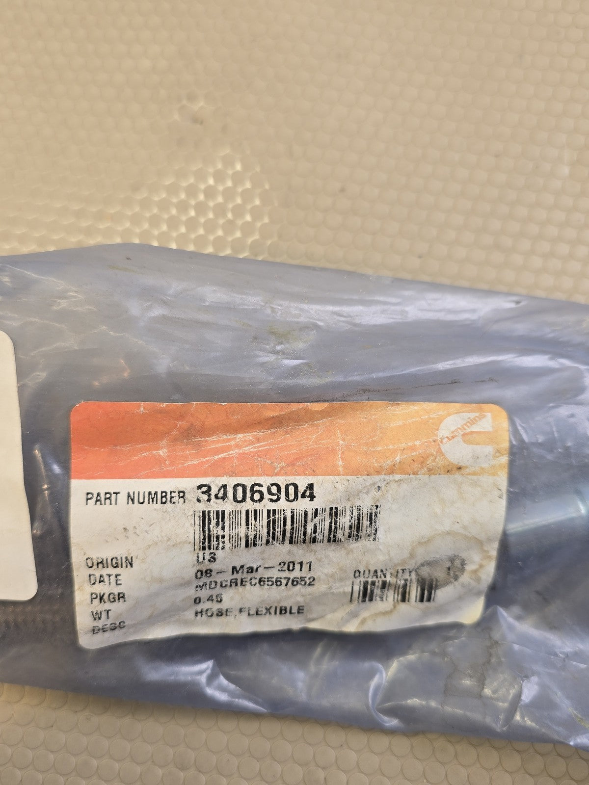 Cummins OEM 3406904 Flexible Hose Oil Line Filter to Valve Cover M11 ISM QSM
