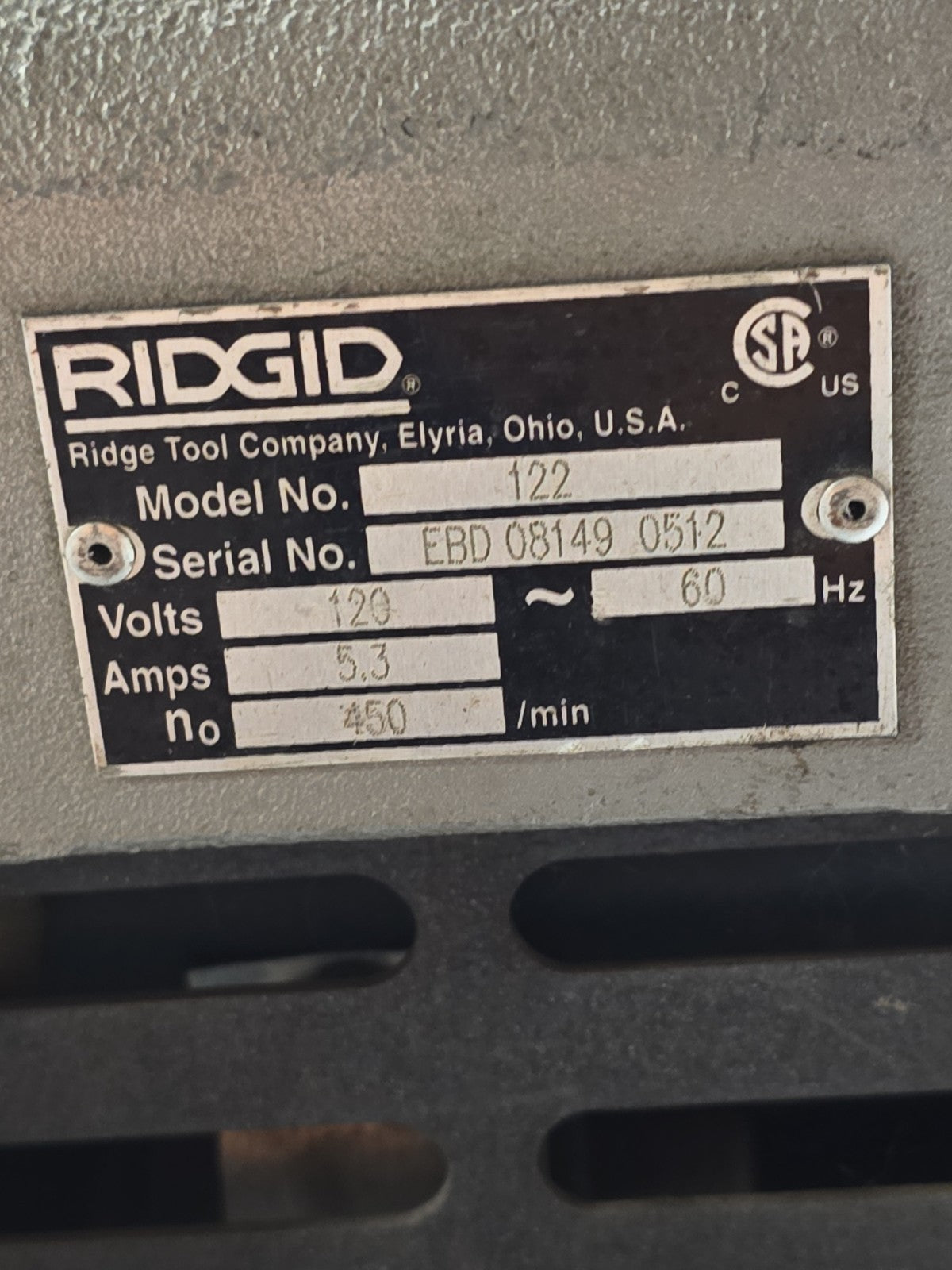 RIDGID 10973 122 Copper Cutting and Prep Machine