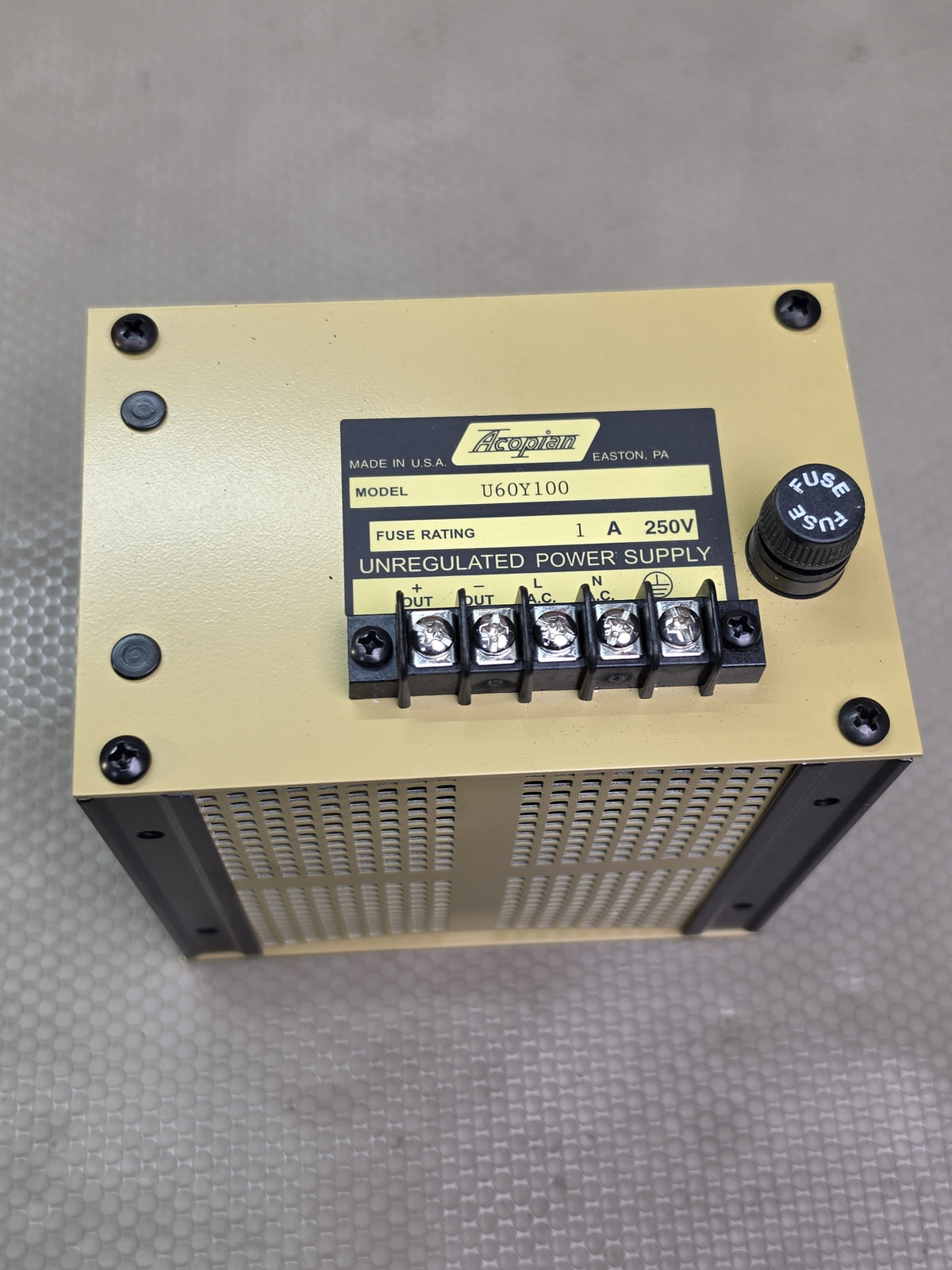 Acopian U60Y100 Unregulated DC Power Supply 60V 1A Gold Box - NEW