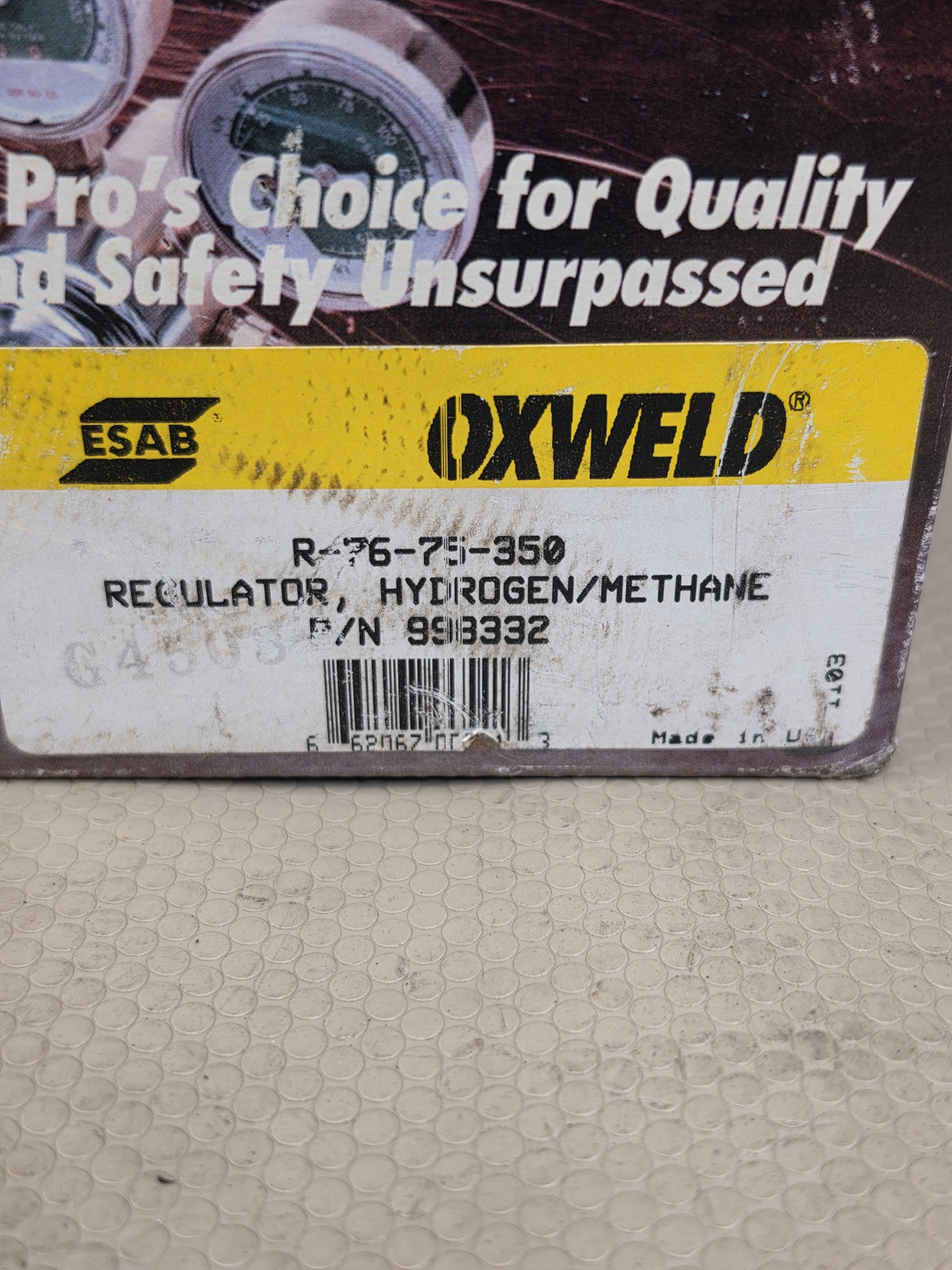 ESAB OXWELD 998332 R-76-75-350 Hydrogen/Methane Regulator 0-60 PSIB - NEW