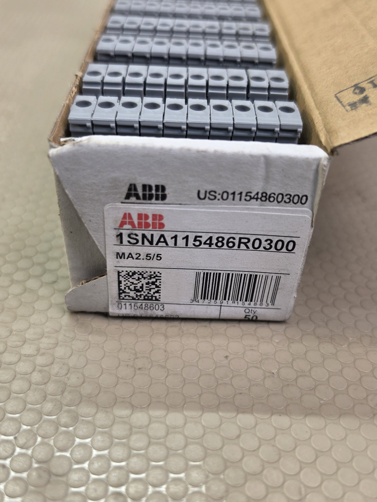 ABB 1SNA115486R0300 MA2.5/5 Feed-Through DIN Rail Terminal Blocks Qty 50 - NEW
