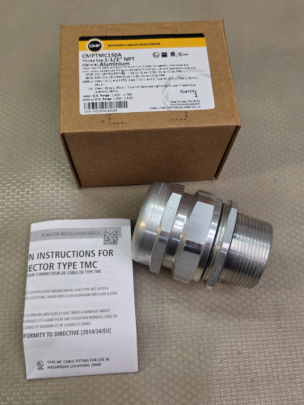 CMP TMC150A 1-1/2 Inch NPT Thread Aluminum Type TMC Cable Connector