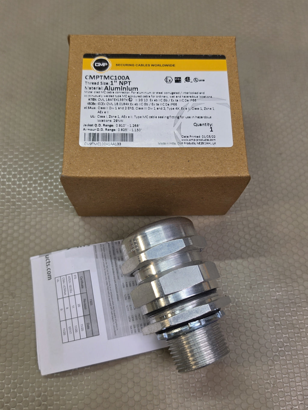 CMP TMC100A 1 Inch NPT Thread Aluminum Type TMC Cable Connector