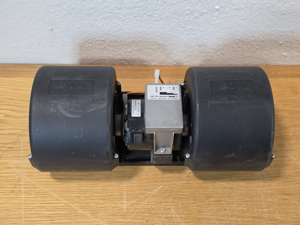 SPAL 006-A40-22 12V Dual Squirrel Cage Blower Fan Motor Assembly w/ Resistor 400