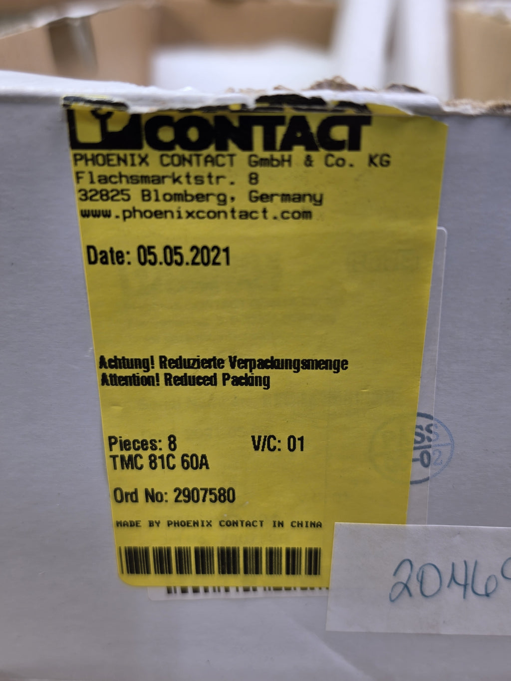 Phoenix Contact 2907580 TMC 81C 60A Circuit Breaker 1-Pole DIN Rail Lot of 8