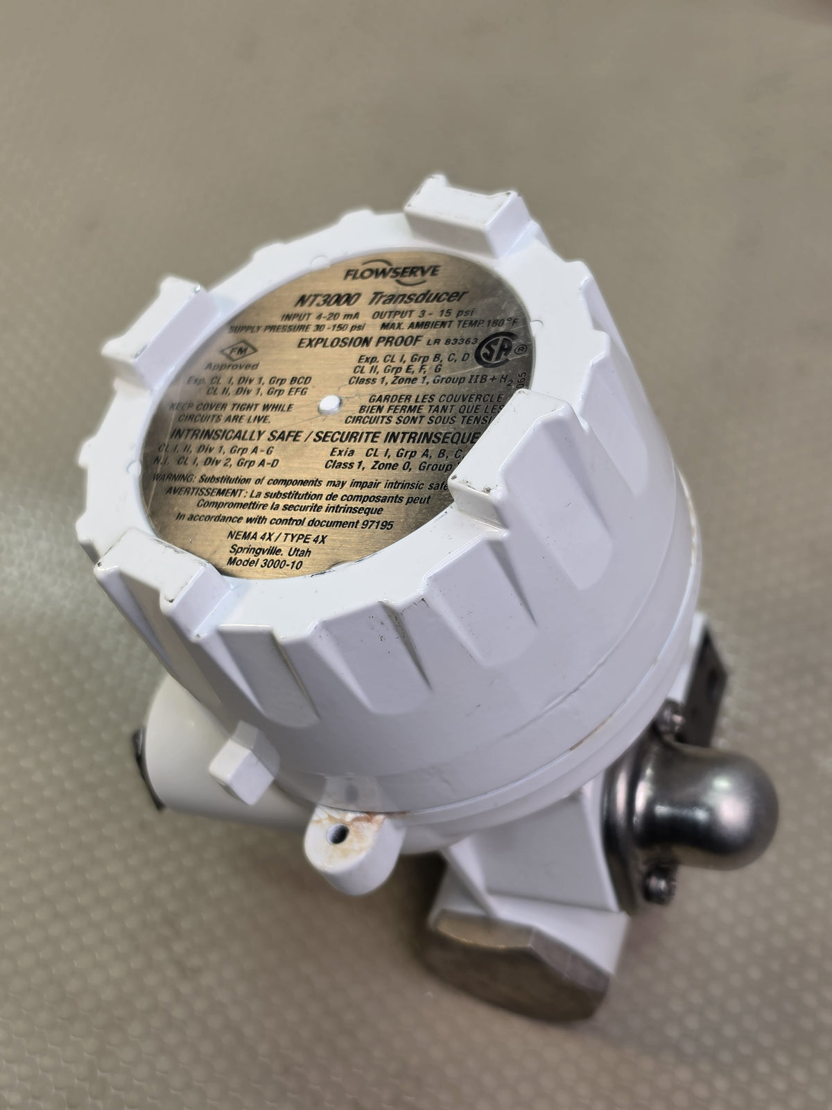 Flowserve Valtek NT3000 I/P Transducer 4-20mA 3-15 PSI NEMA 4X