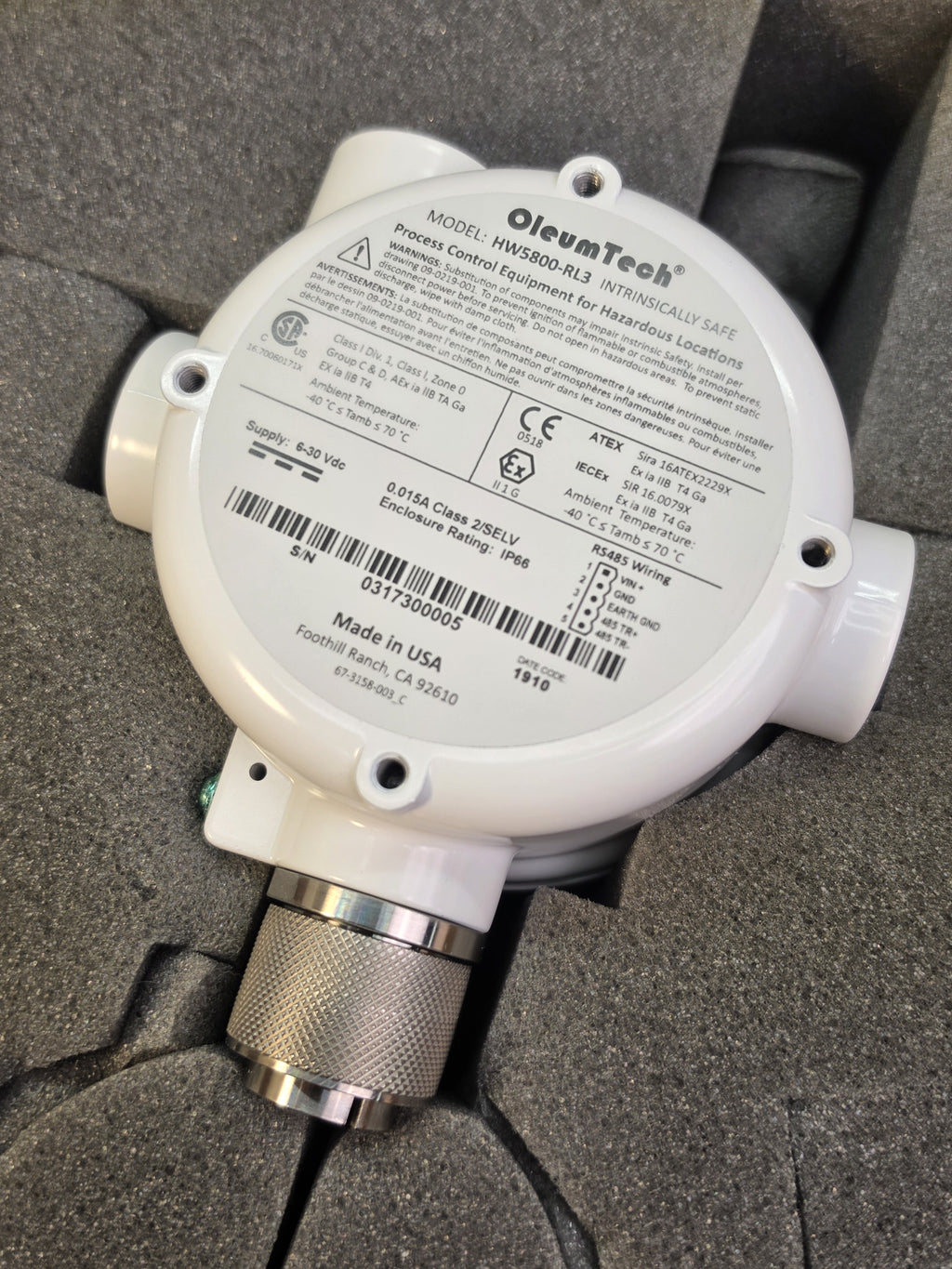 OleumTech HW5800-RL3 H-Series RS485 Modbus Resistive Tank Level Transmitter -NEW