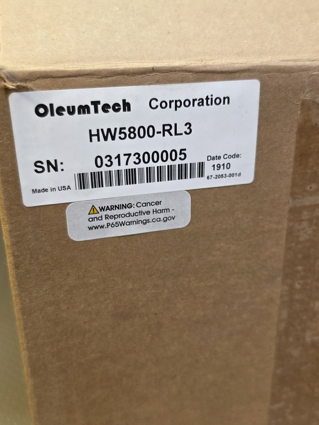 OleumTech HW5800-RL3 H-Series RS485 Modbus Resistive Tank Level Transmitter -NEW