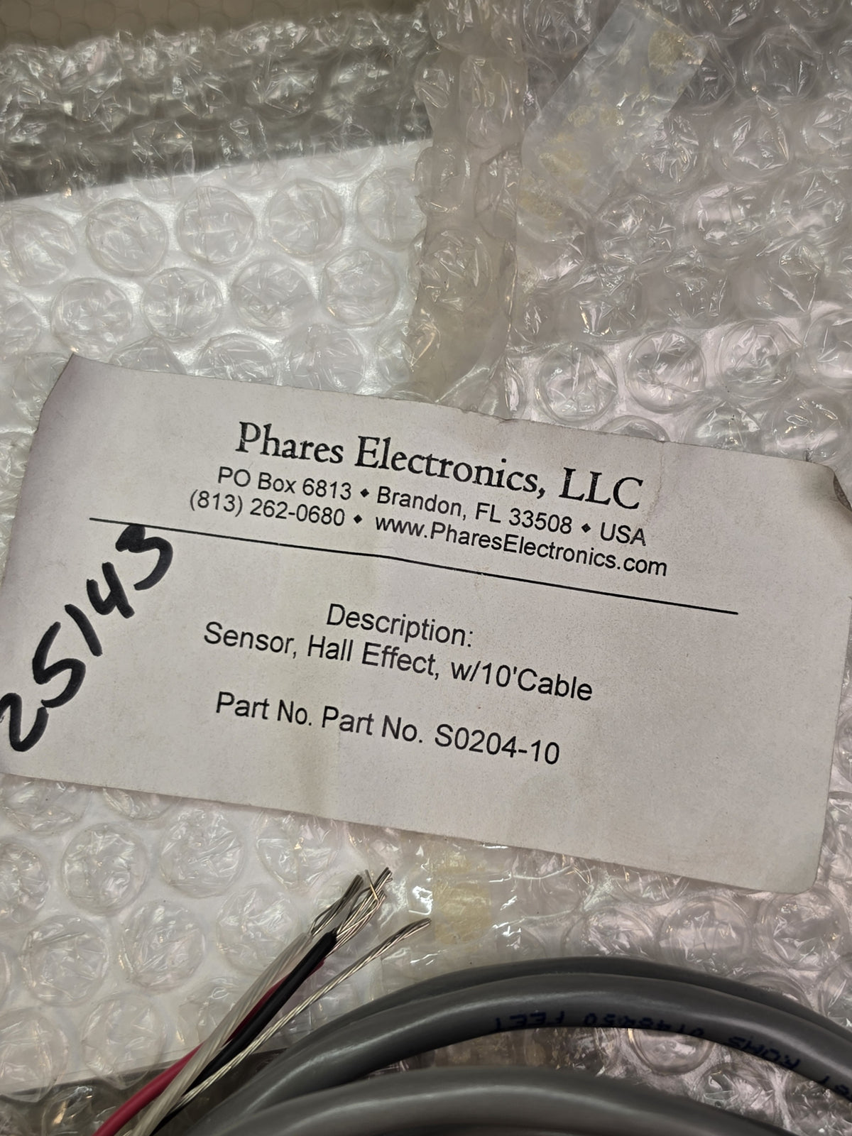 Phares Electronics S0204-10 Hall Effect Sensor 10 Cable Digital Output Picku NEW