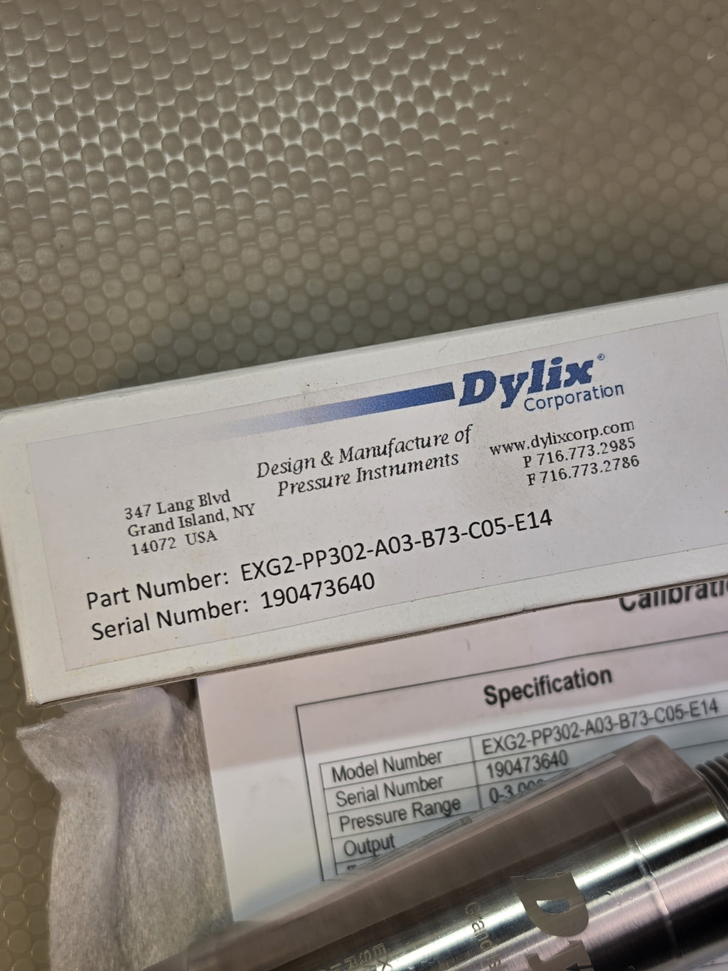 Dylix EXG2-PP302-A03-B73-C05-E14 Pressure Transmitter 0-3000 PSI 1-5 VDC - NEW