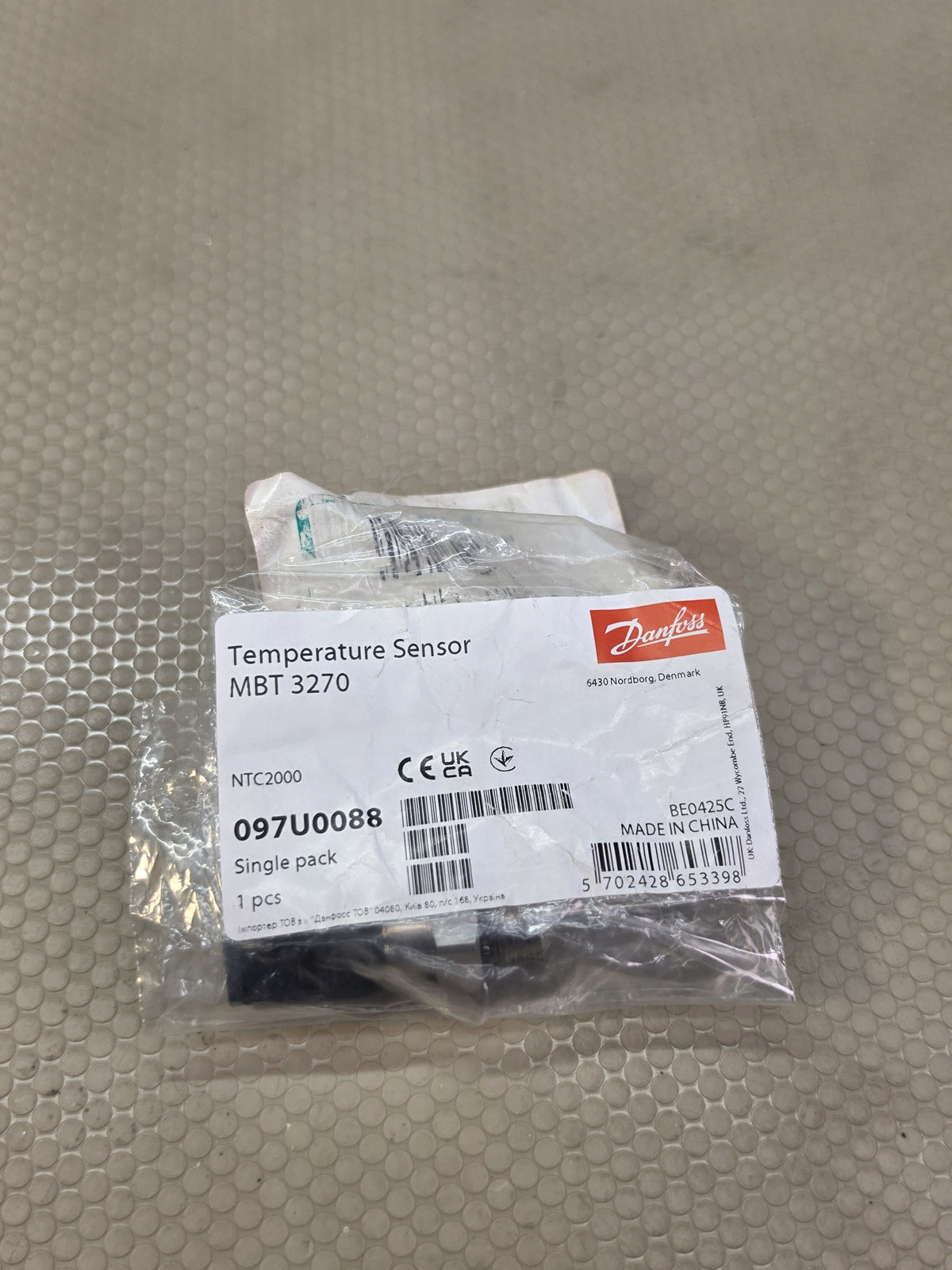 Danfoss 097U0088 MBT 3270 NTC2000 Temperature Sensor 35mm UNF 9/16-18