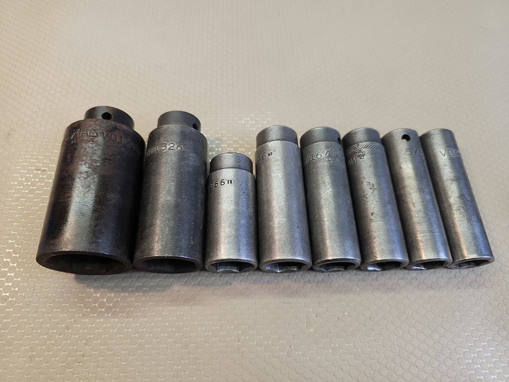 Mac Tools 1/2” Drive 6 point 14 Piece Shallow Mixed Lot Socket Set Metric & SAE