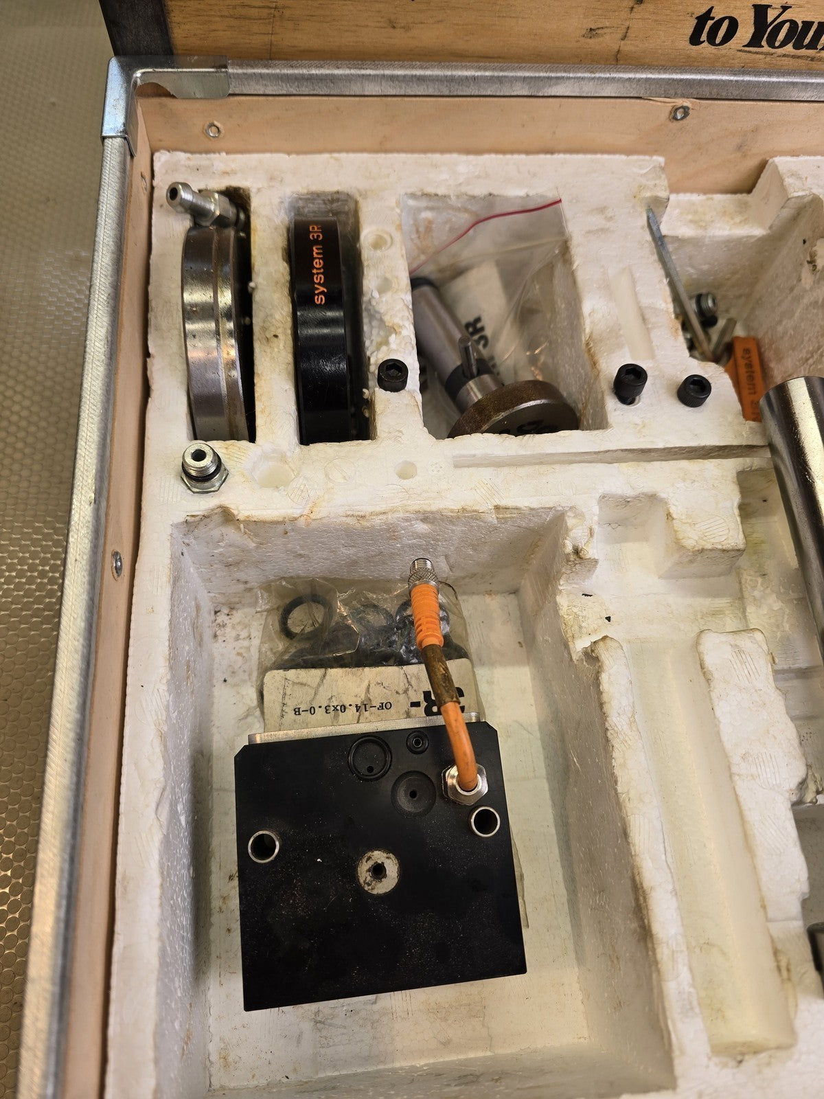 System 3R EDM Tooling Starter Kit Precision Workholding Set Wood Case