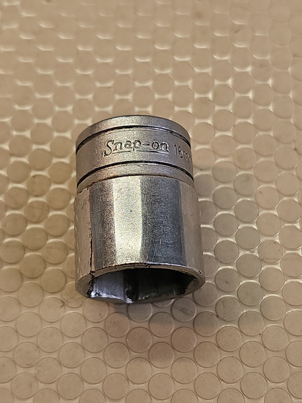 Snap On tools FSM161 16mm 3/8" chrome shallow socket 6 point 3/8" drive USA