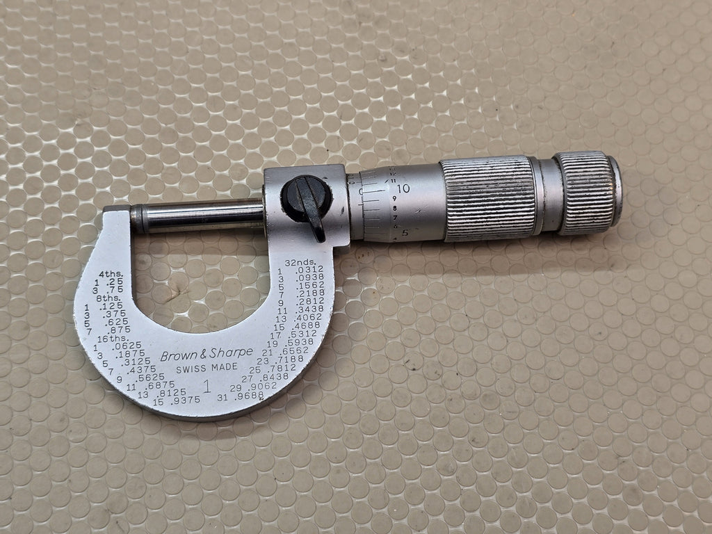 Brown & Sharpe Precision Micrometer 1 inch Swiss Made