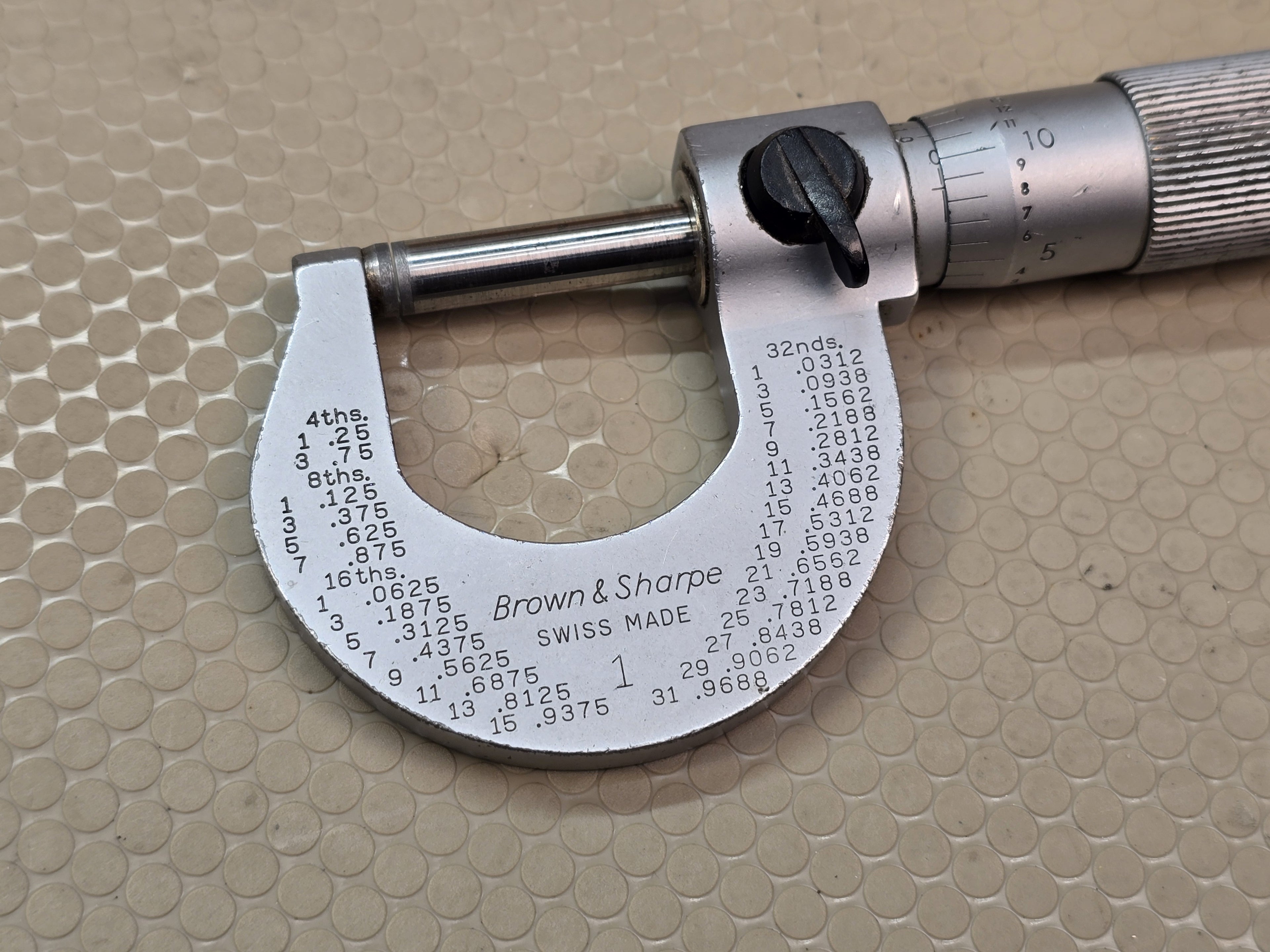 Brown & Sharpe Precision Micrometer 1 inch Swiss Made
