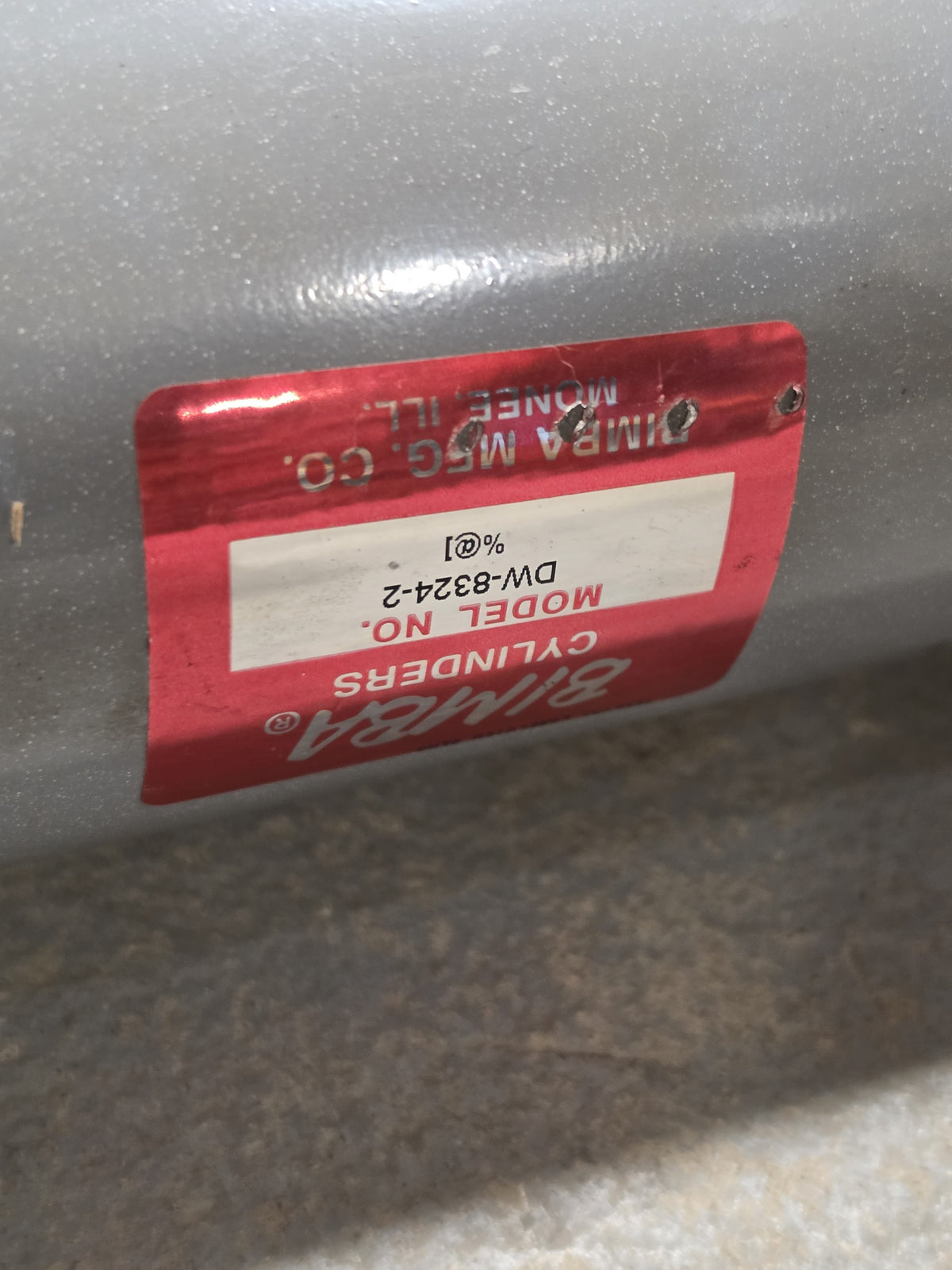 Bimba DW-8324-2 Double-Wall Pneumatic Air Cylinder 3-1/4 Bore 24 Stroke 200 PSI