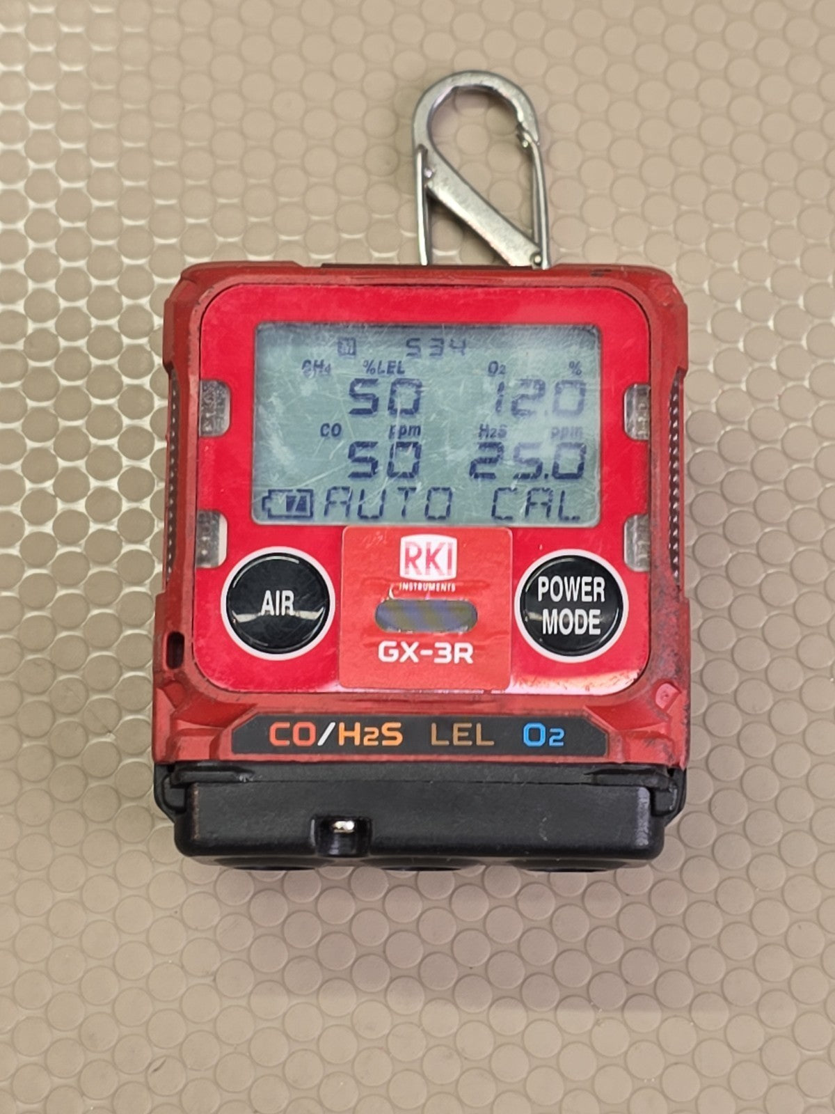 RKI Instruments GX-3R Personal Portable 4-Gas Monitor CO/H2S LEL O2