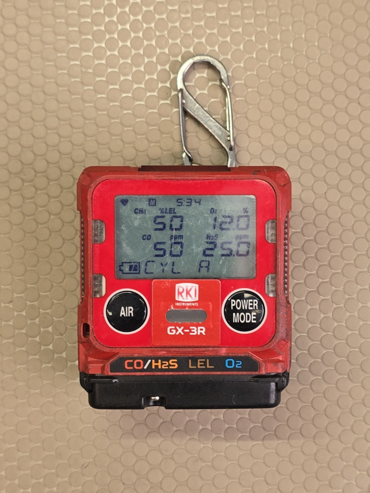RKI Instruments GX-3R Personal Portable 4-Gas Monitor CO/H2S LEL O2