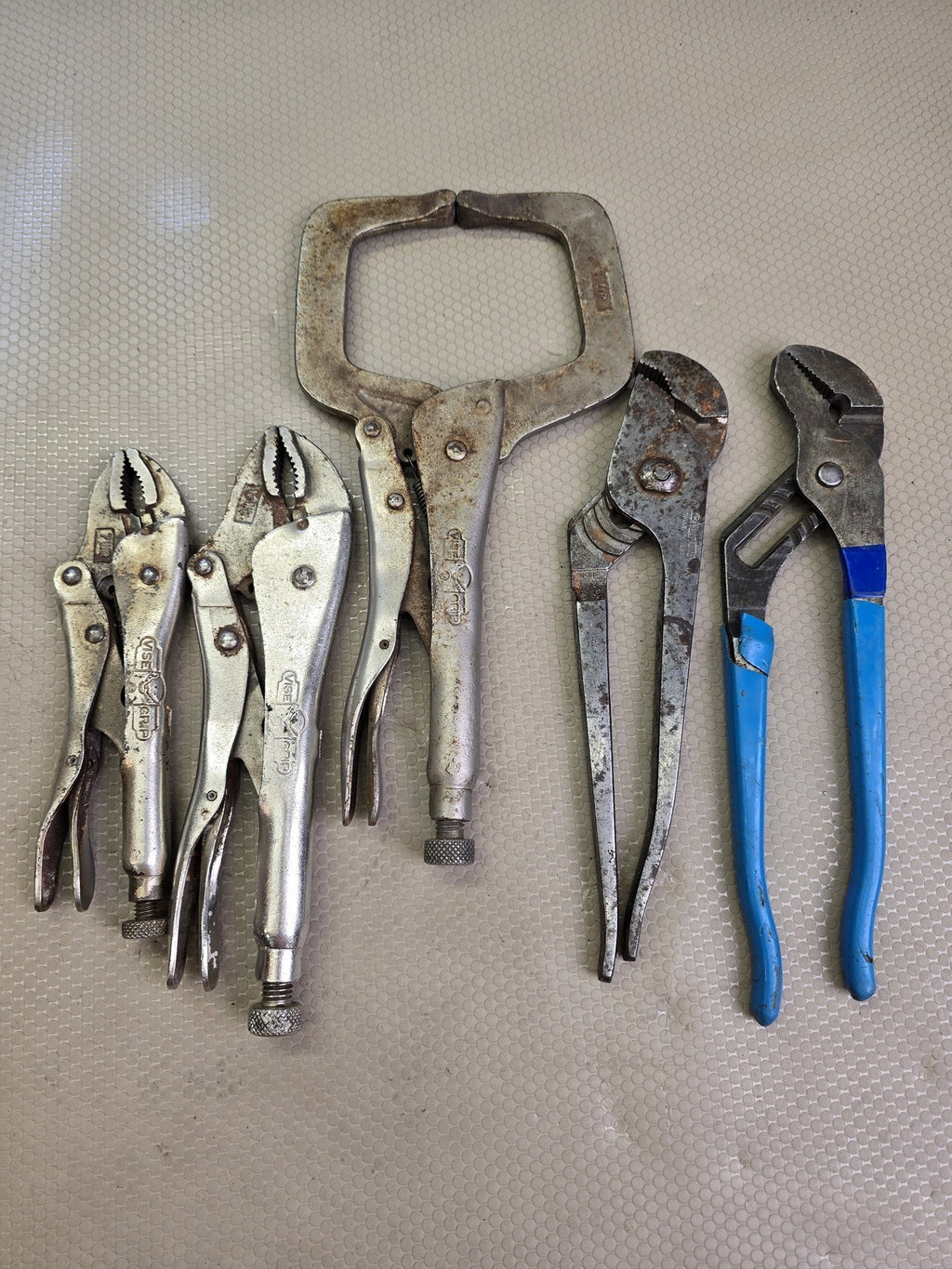 Lot 5 Vise-Grip 7R 10R 7WR Locking Pliers Peterson USA & Channellock