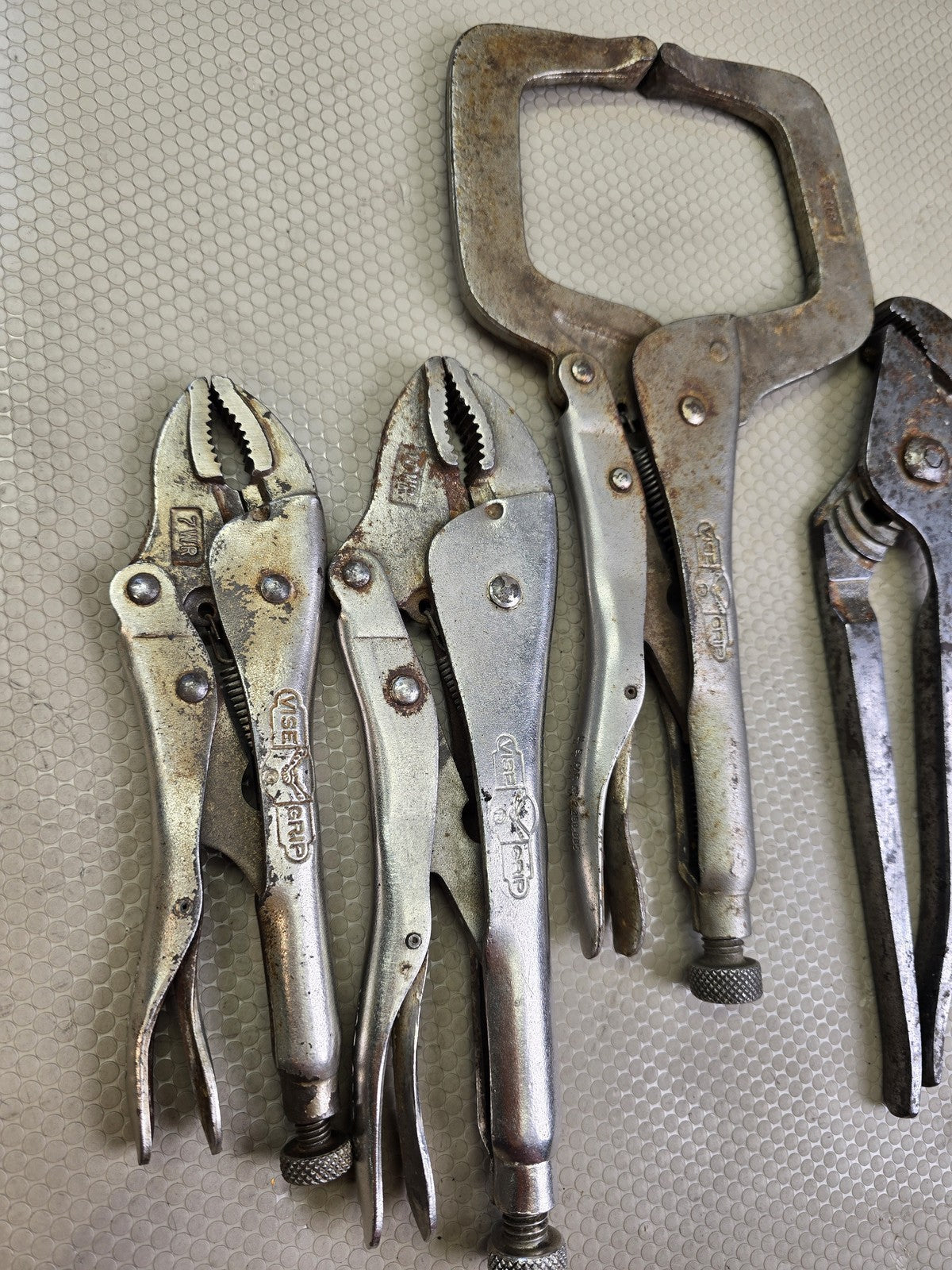 Lot 5 Vise-Grip 7R 10R 7WR Locking Pliers Peterson USA & Channellock