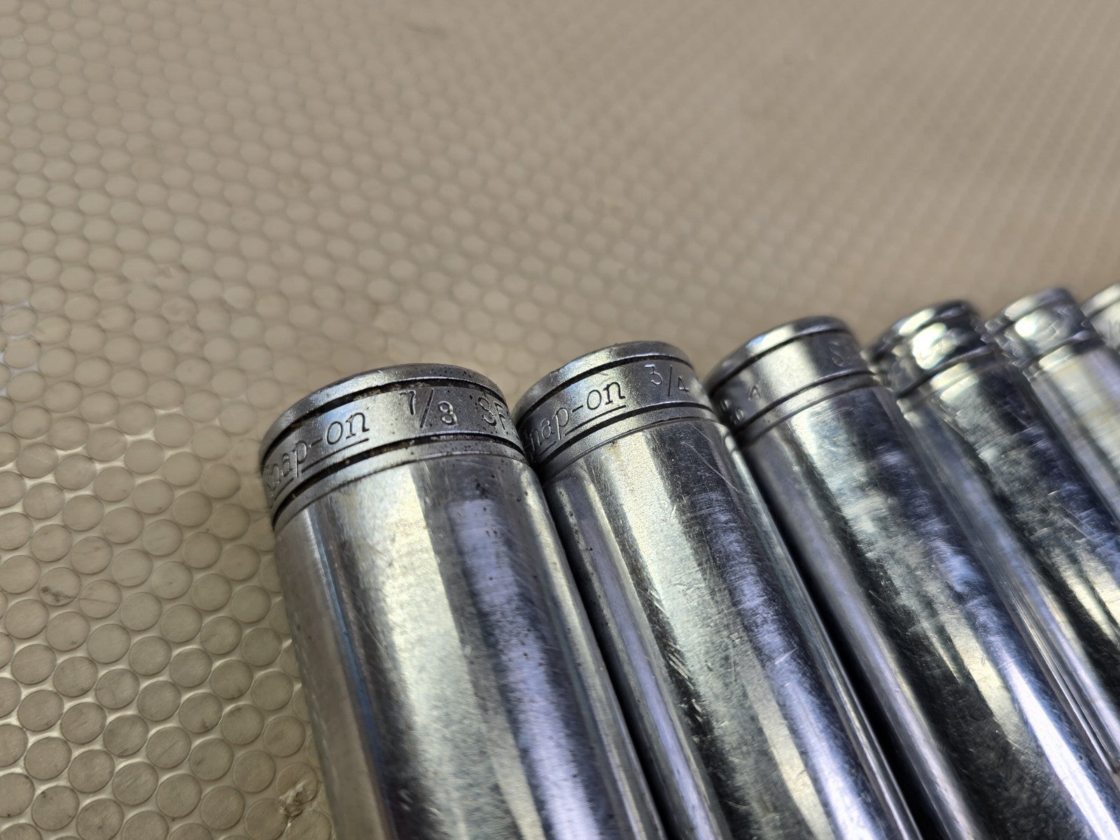 Snap-on SFS 10-Pc 3/8" Drive 6-Point Deep SAE Socket Set 1/4" to 7/8"
