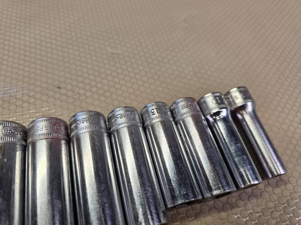 Snap-on 11pc 3/8" Drive Metric 6-Point Deep Socket Set SFSM SFS 8mm-19mm