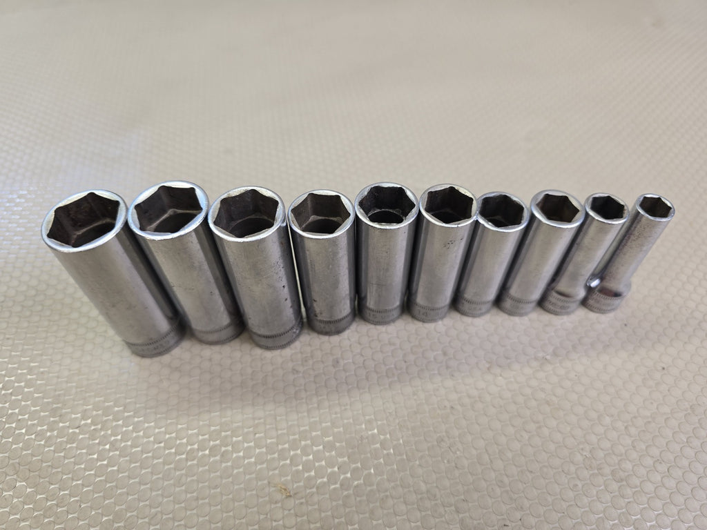 Snap-on 11pc 3/8" Drive Metric 6-Point Deep Socket Set SFSM SFS 8mm-19mm
