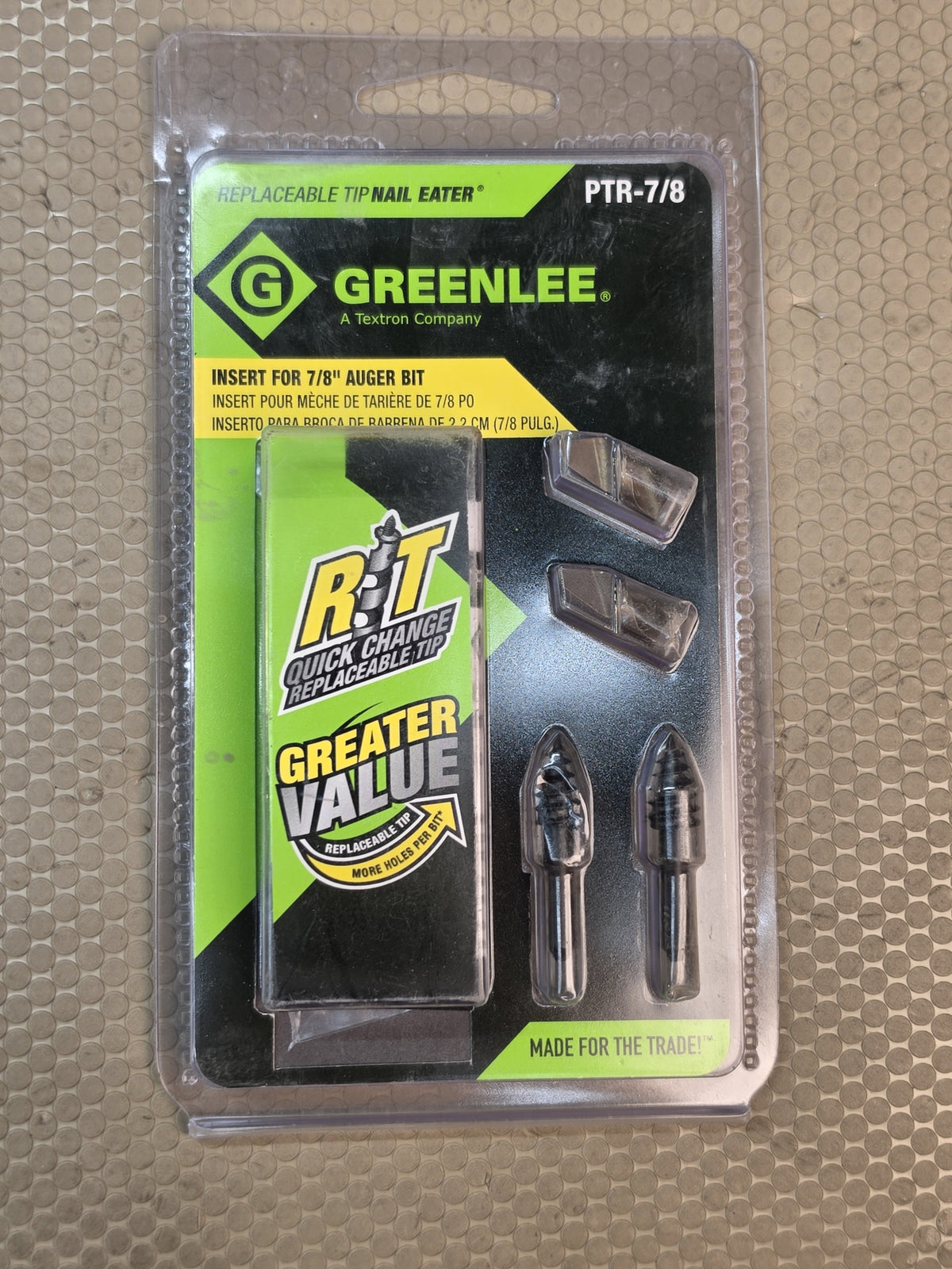 Greenlee PTR-7/8 Replaceable Tip Nail Eater Insert Kit 7/8" Auger Bit