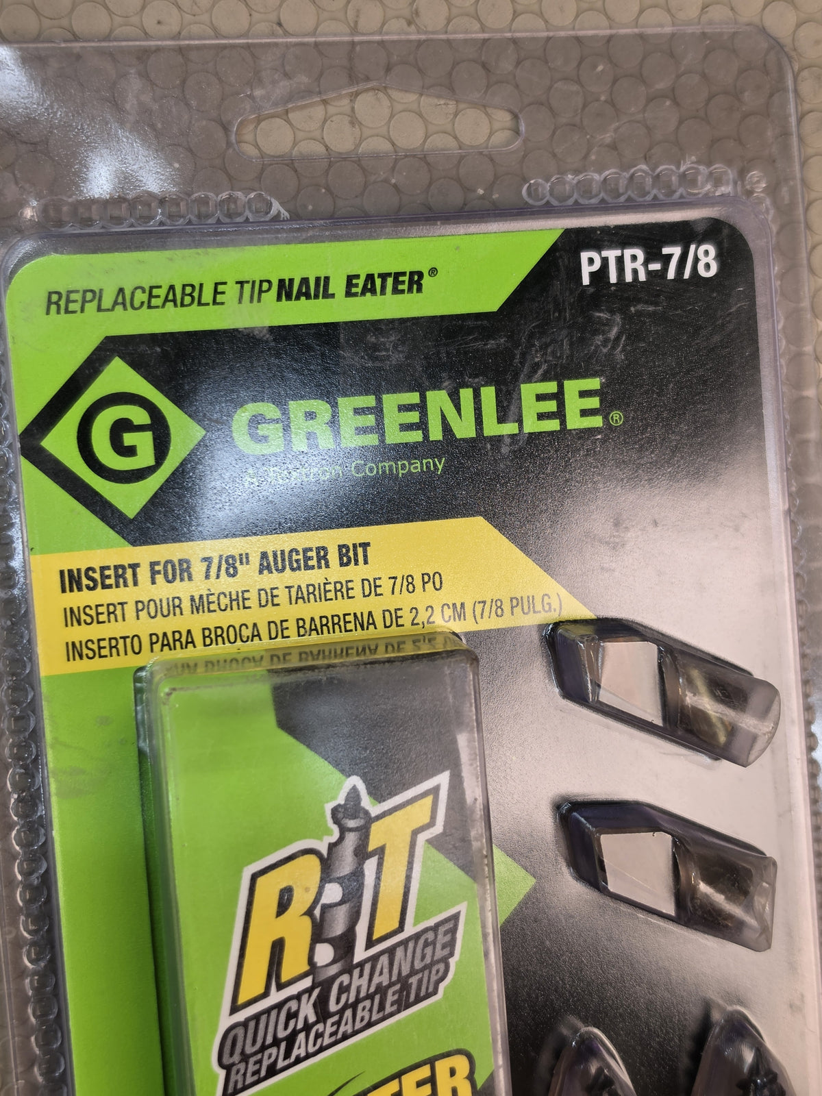 Greenlee PTR-7/8 Replaceable Tip Nail Eater Insert Kit 7/8" Auger Bit