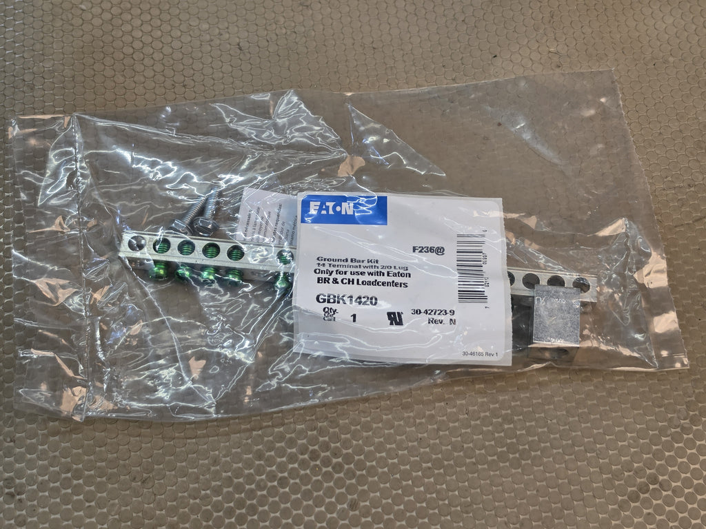Eaton GBK1420 Ground Bar Kit 14 Terminal 2/0 Lug BR CH Loadcenter NEW