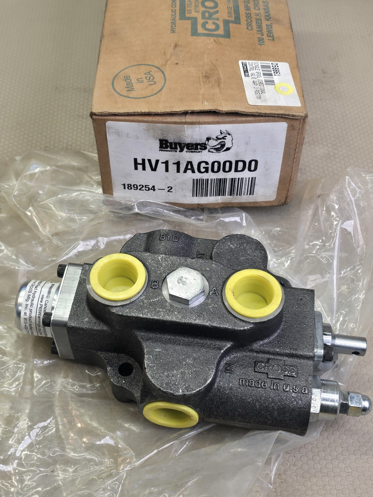 Buyers HV11AG00D0 1 Spool Hydraulic Directional Control Valve 30 GPM 2500 PSI