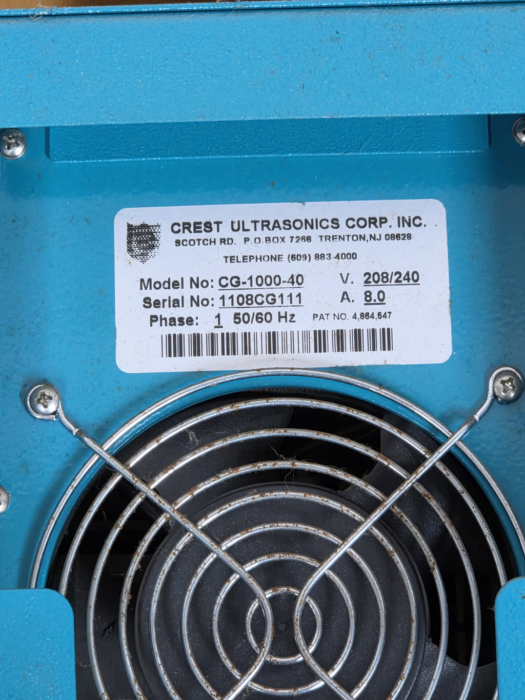 CREST ULTRASONICS CG-1000-40 Ultrasonic 1000 Watt Generator 208/240V 8.0A 1 Phase 50/60Hz