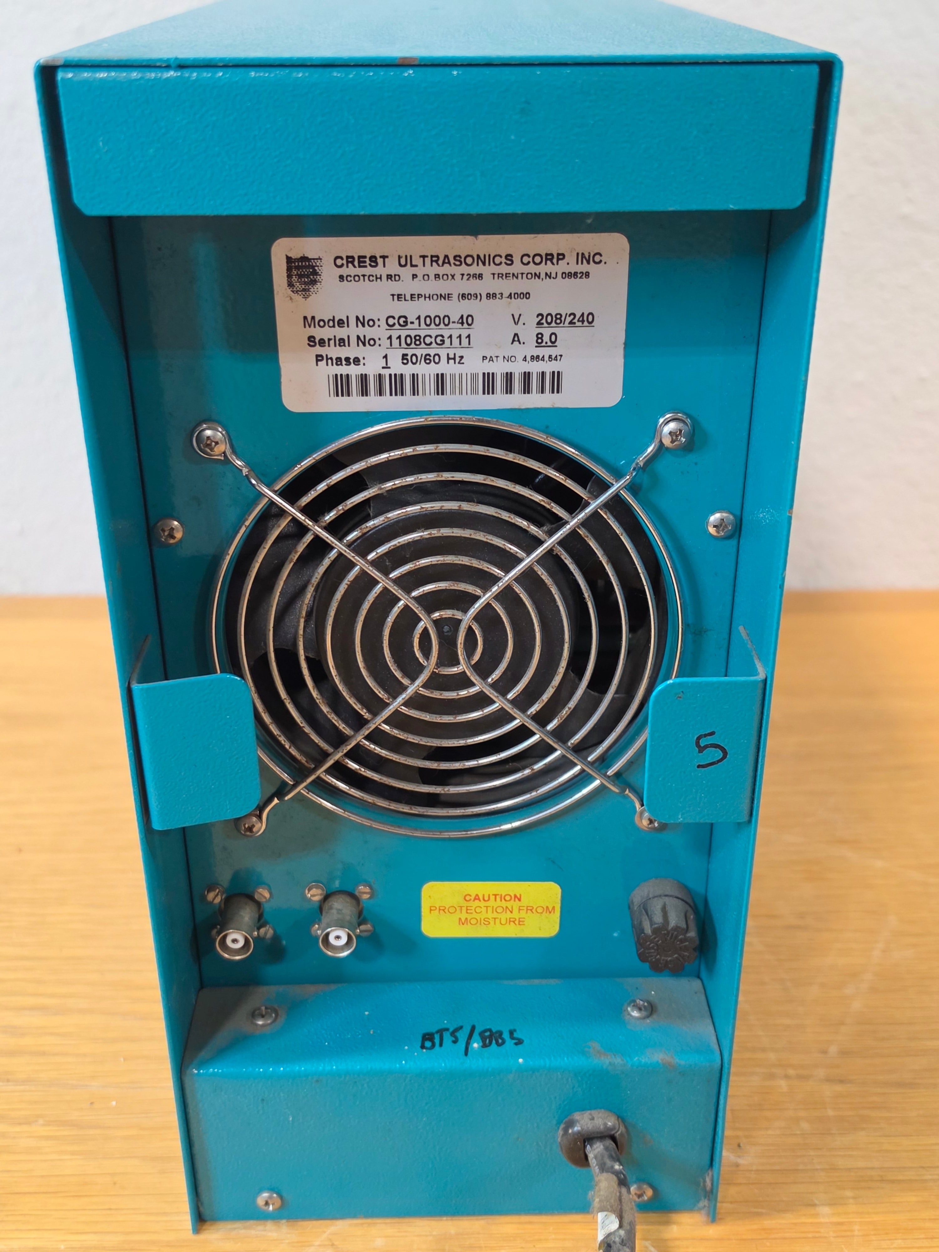 CREST ULTRASONICS CG-1000-40 Ultrasonic 1000 Watt Generator 208/240V 8.0A 1 Phase 50/60Hz