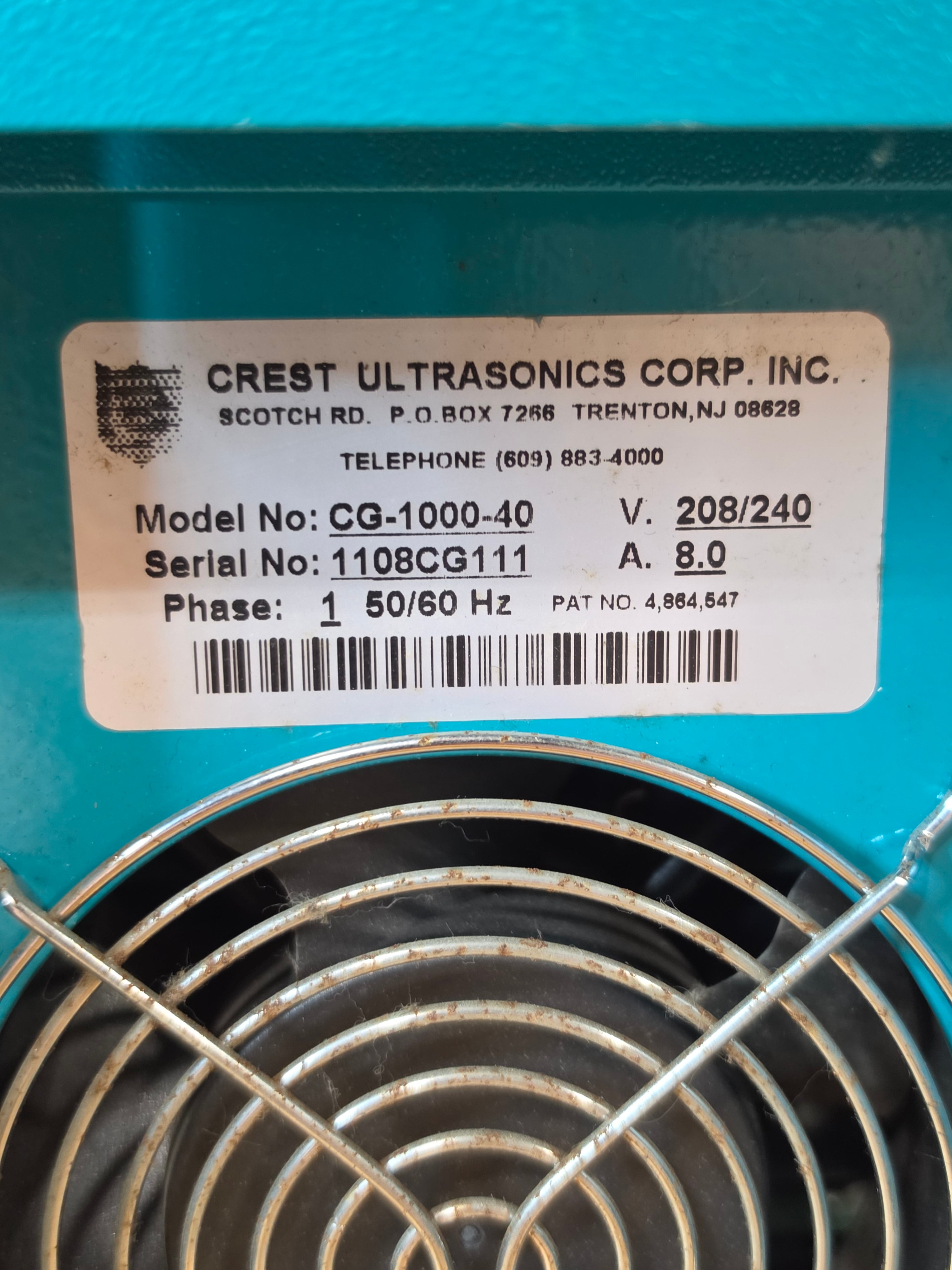CREST ULTRASONICS CG-1000-40 Ultrasonic 1000 Watt Generator 208/240V 8.0A 1 Phase 50/60Hz