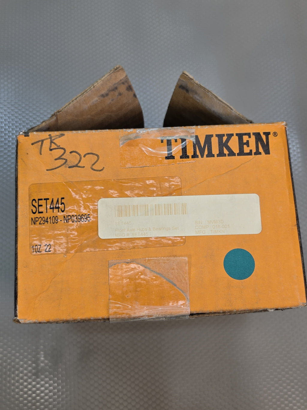 Timken SET445 Tapered Roller Bearing Set NP294109 NP039695 Steer Axle Hub