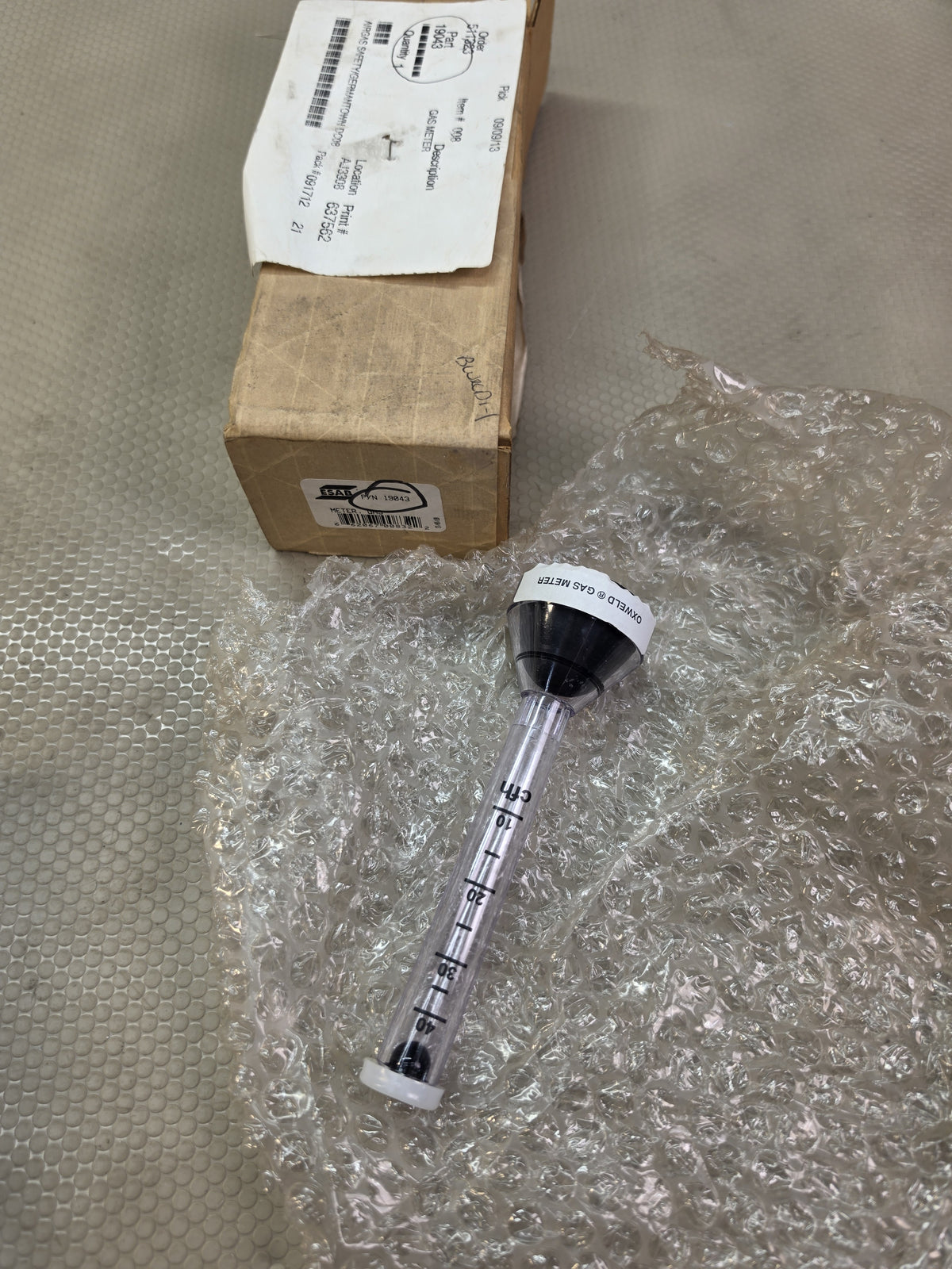 ESAB Oxweld 19043 Gas Meter Flow Checker 10-40 CFH MIG TIG - NEW