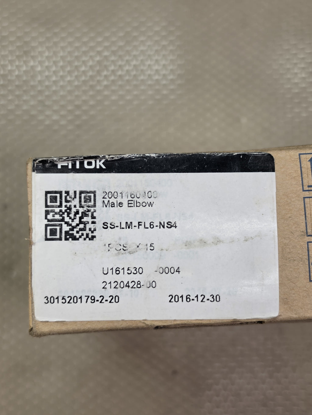FITOK SS-LM-FL6-NS4 316 SS Male Elbow 3/8 Tube x 1/4 NPT Fits SS-600-2-4 *15 LOT
