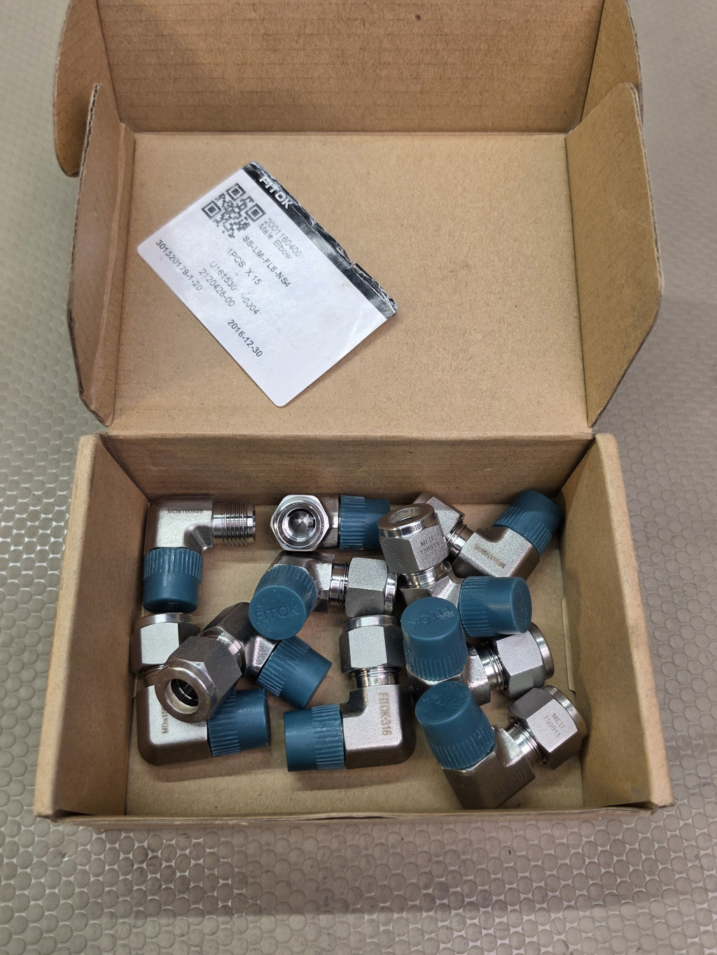 FITOK SS-LM-FL6-NS4 316 SS Male Elbow 3/8 Tube x 1/4 NPT Fits SS-600-2-4 *9 LOT