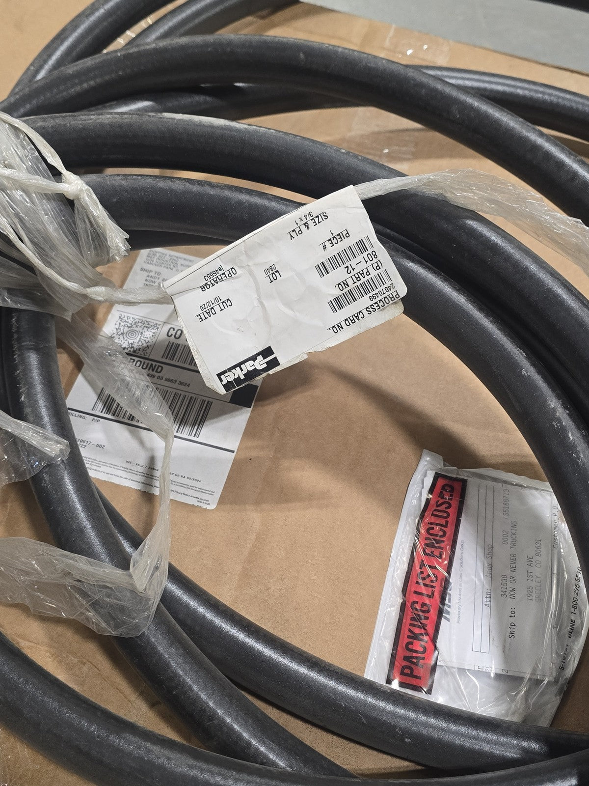 Parker 801-12-BLK-BX Push-Lok Plus Multipurpose Hose 3/4" ID 50ft Coil Black