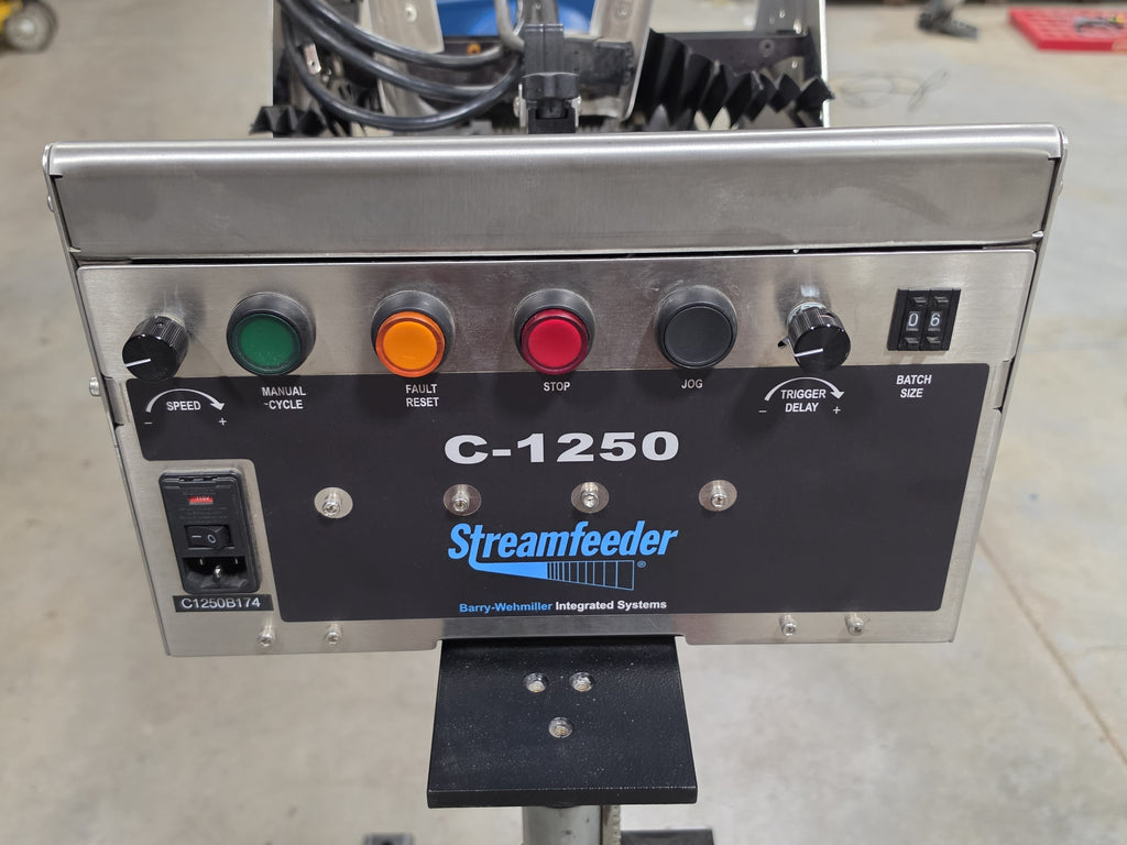 Streamfeeder C-1250 Industrial Friction Feeder Machine 115VAC + OEM Rolling Stand