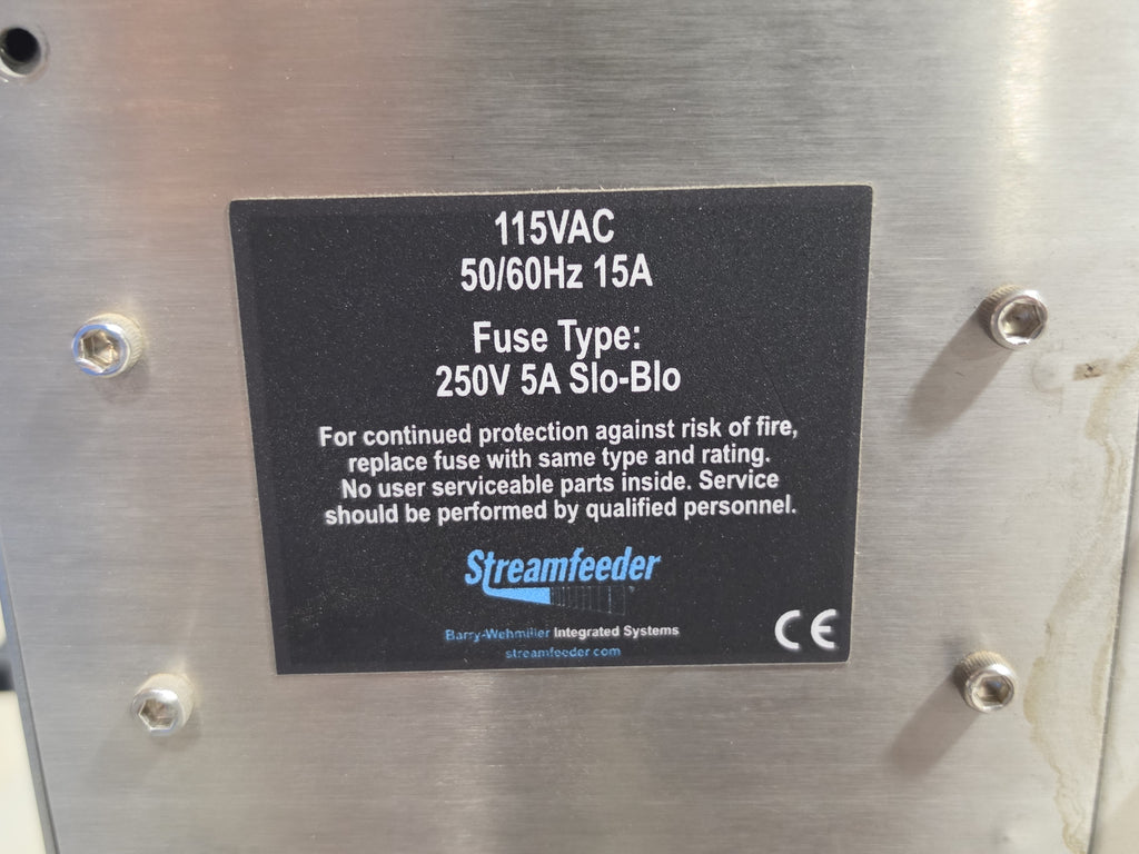 Streamfeeder C-1250 Industrial Friction Feeder Machine 115VAC + OEM Rolling Stand