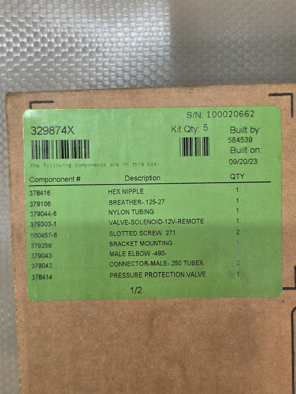 Parker Chelsea 329874X PTO Solenoid Valve Kit 12V DC Remote Air Shift 379303-1