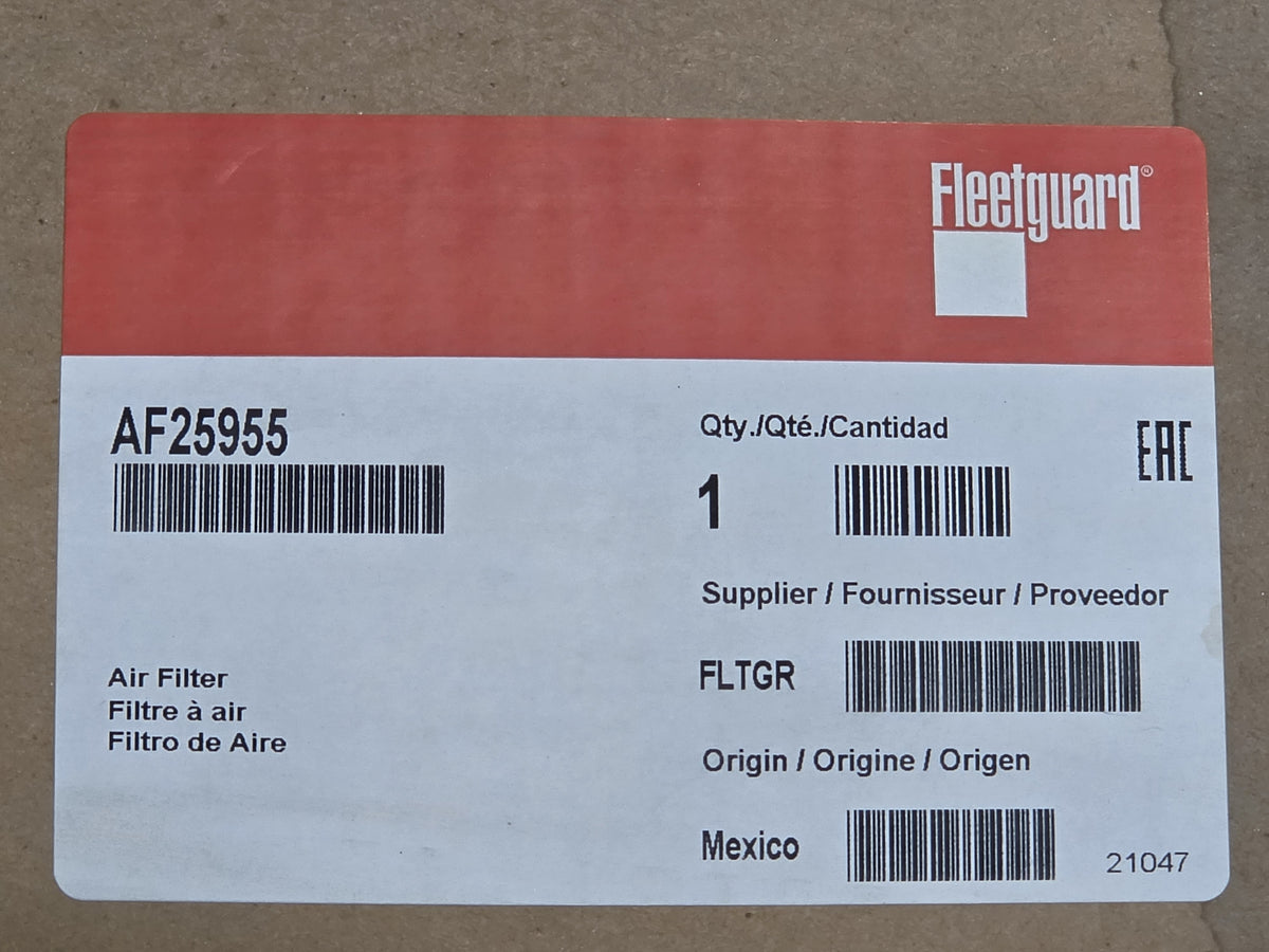 Fleetguard AF25955 Primary Air Filter Element with Gasket Heavy Duty