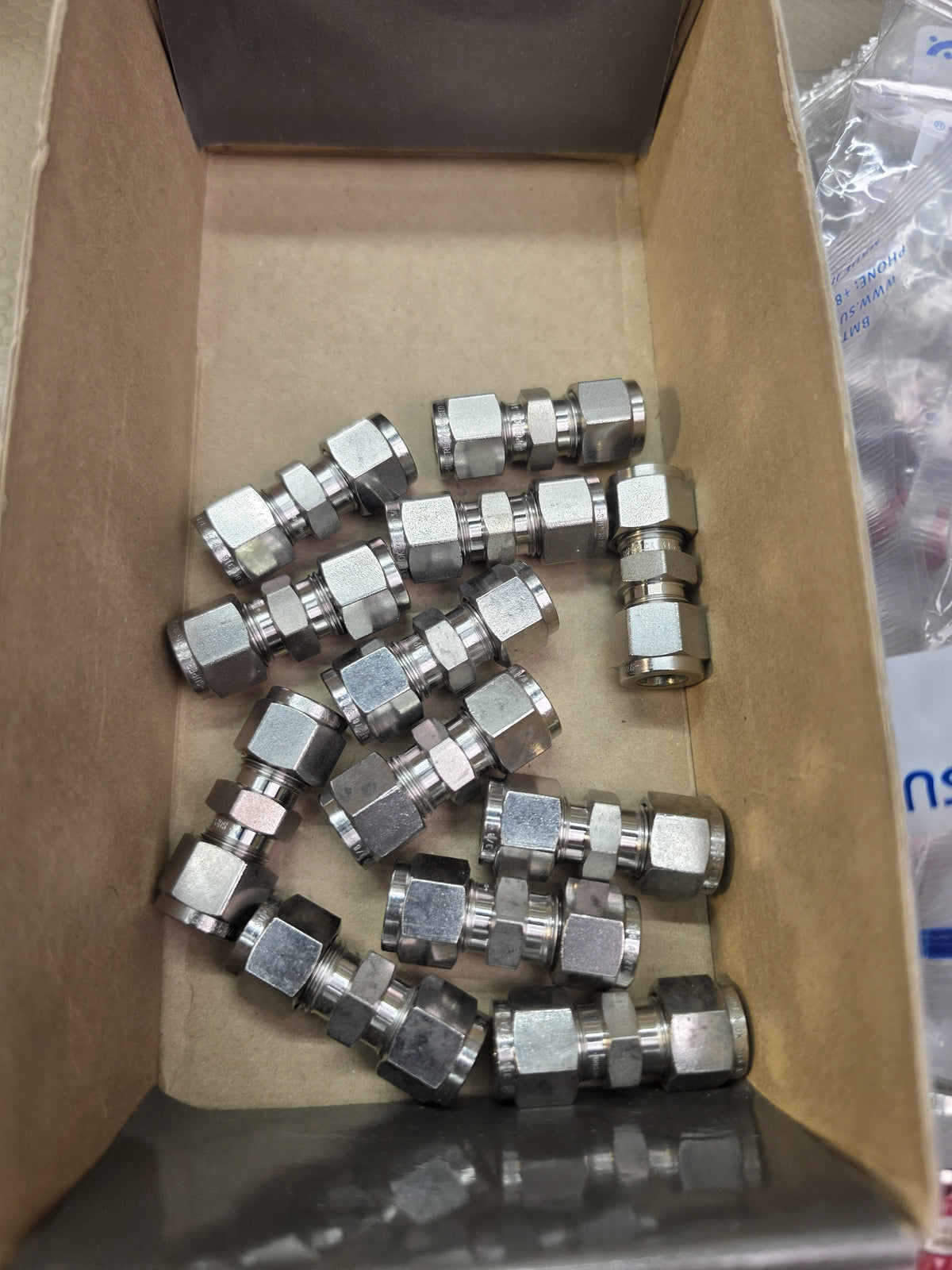 SUPERLOK SUI-6 3/8" Tube Union 316 SS Double Ferrule Compression Fittings 40 pc!