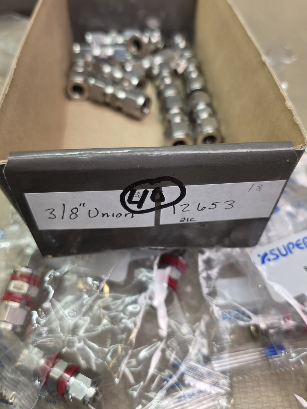 SUPERLOK SUI-6 3/8" Tube Union 316 SS Double Ferrule Compression Fittings 40 pc!
