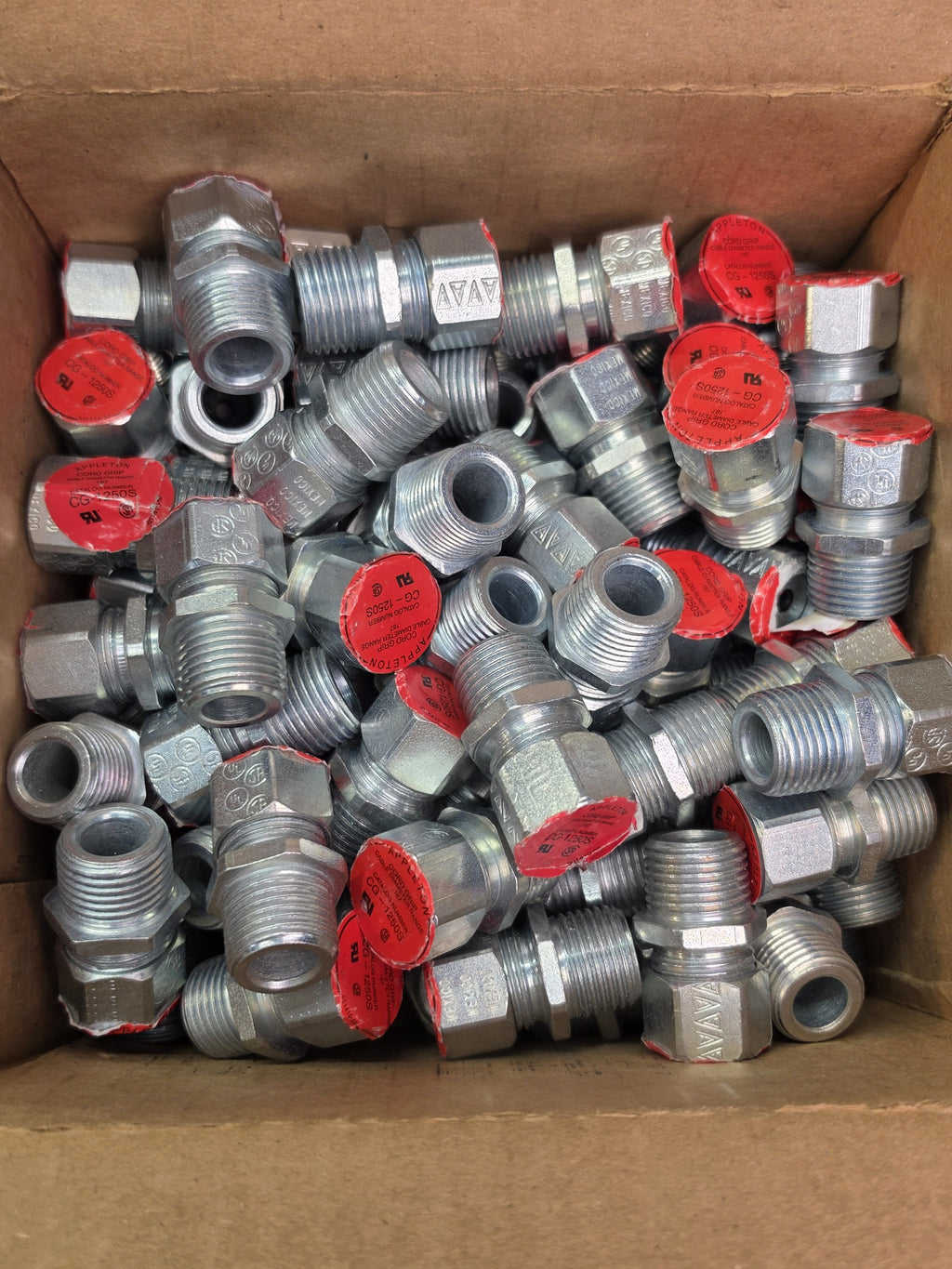 Appleton CG-1250S 1/2in Steel Liquidtight Cord Grip .125-.187 Lot of 39