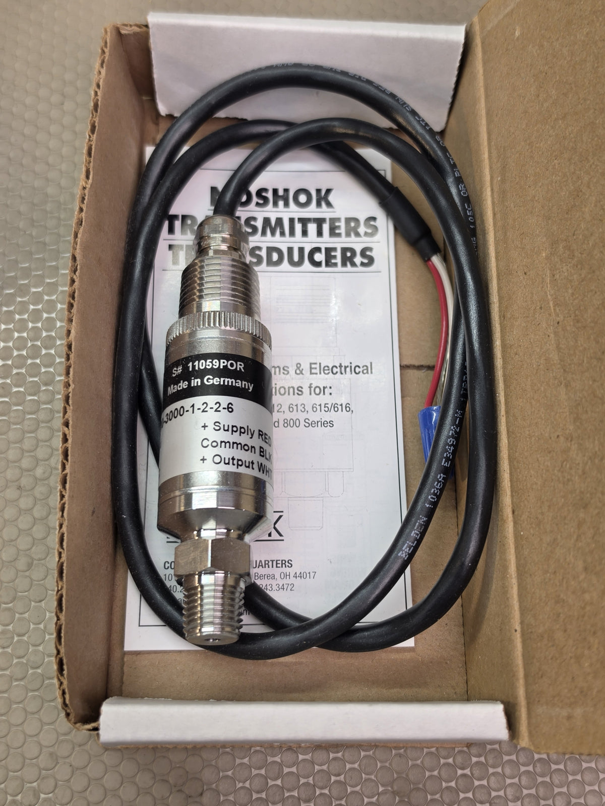NOSHOK 200-3000-1-2-2-6 Pressure Transducer 0-3000 PSI 0-5VDC